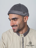 Corduroy Brimless Hat Light Gray by Burdaclothing