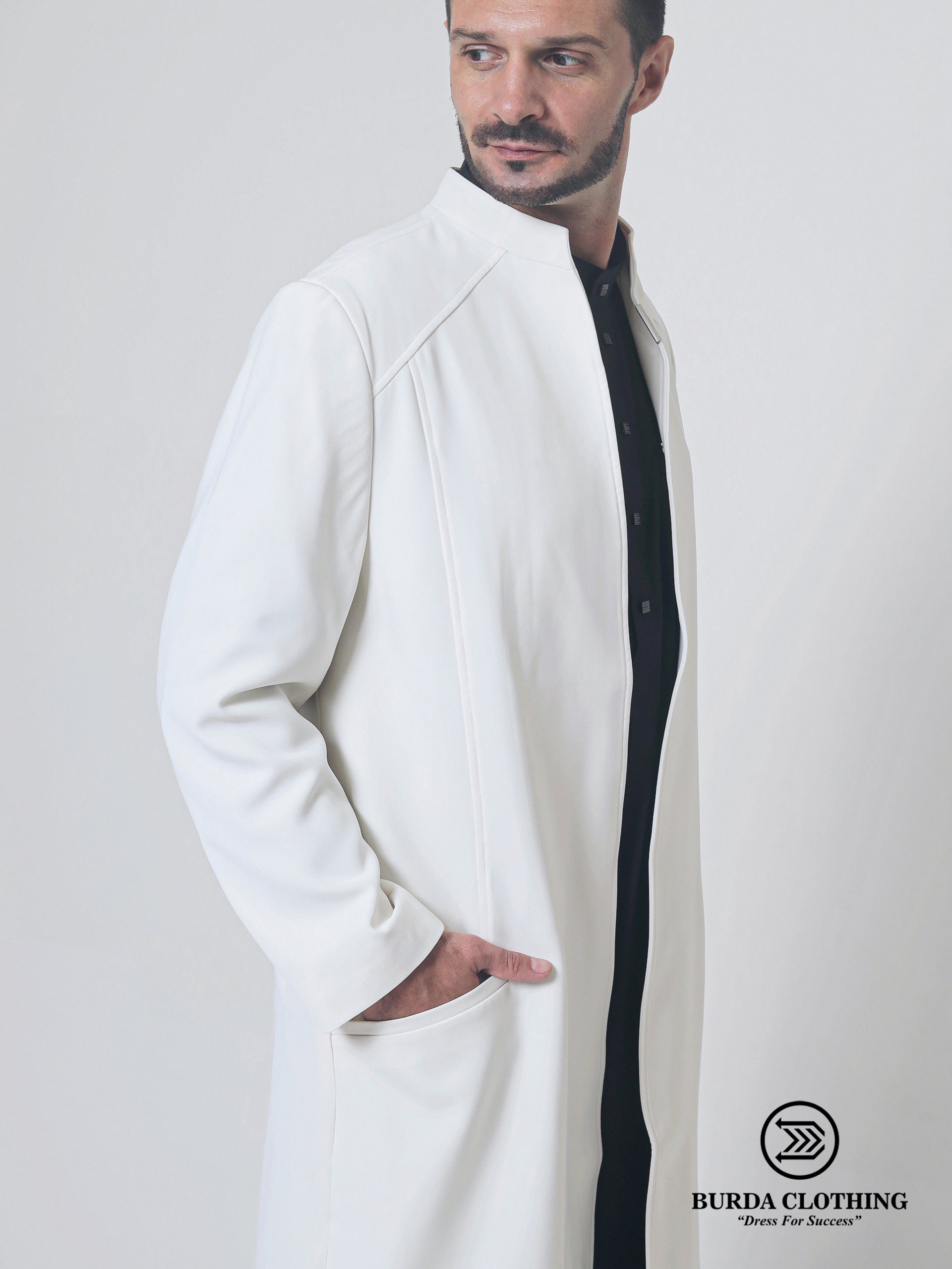 Cream Long Coat by Burdaclothing