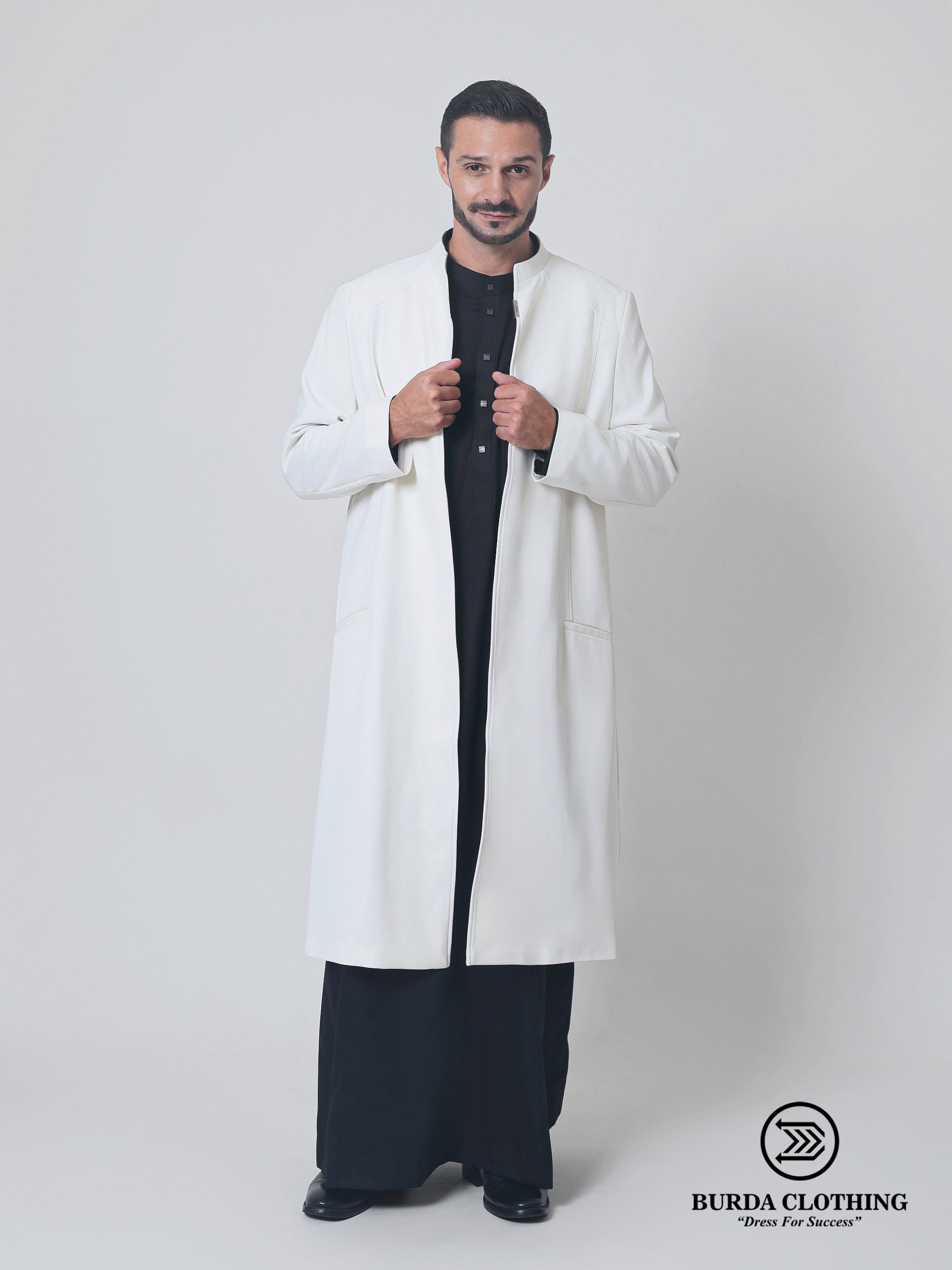 Cream Long Coat by Burdaclothing