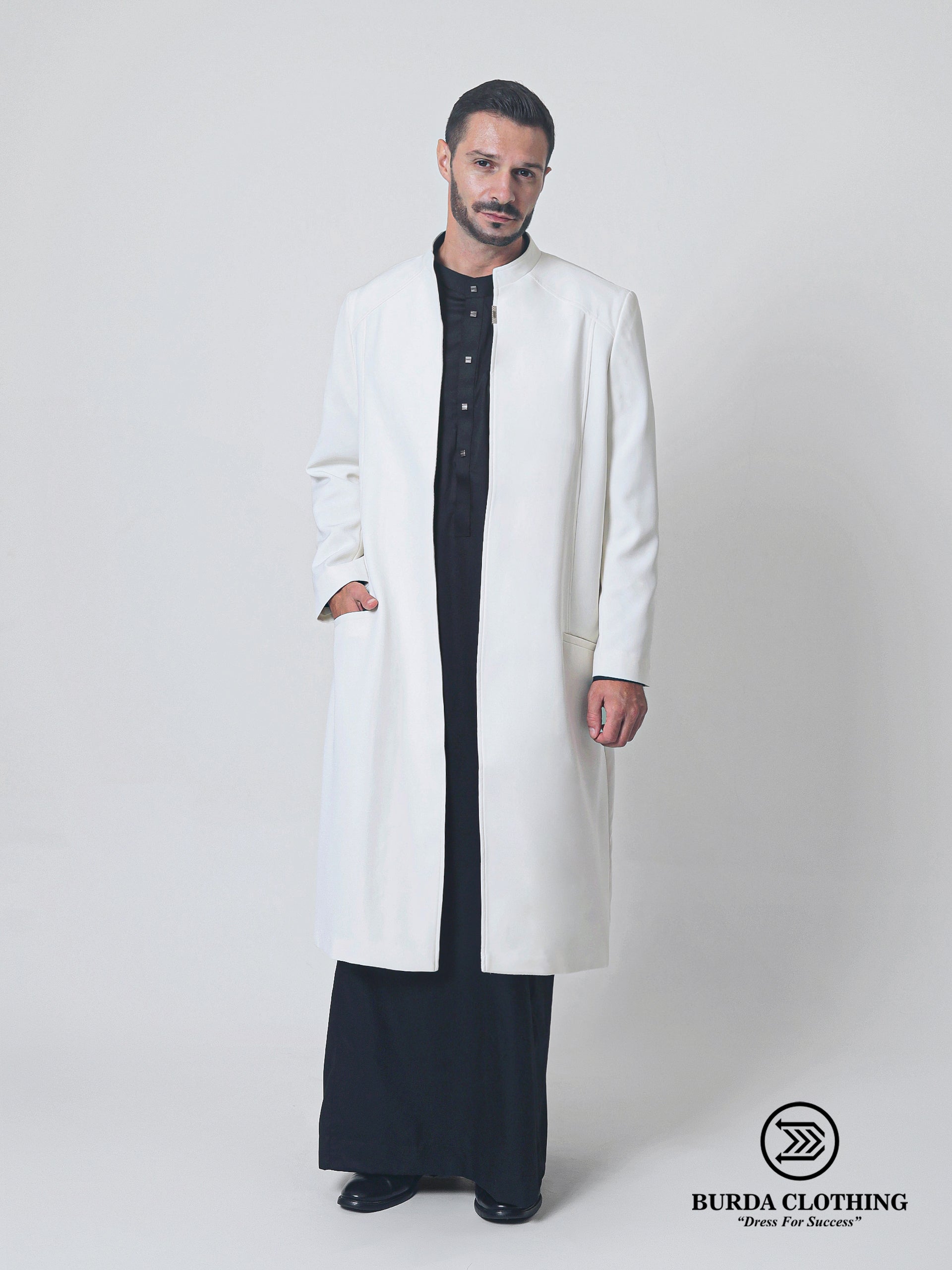 Cream Long Coat by Burdaclothing