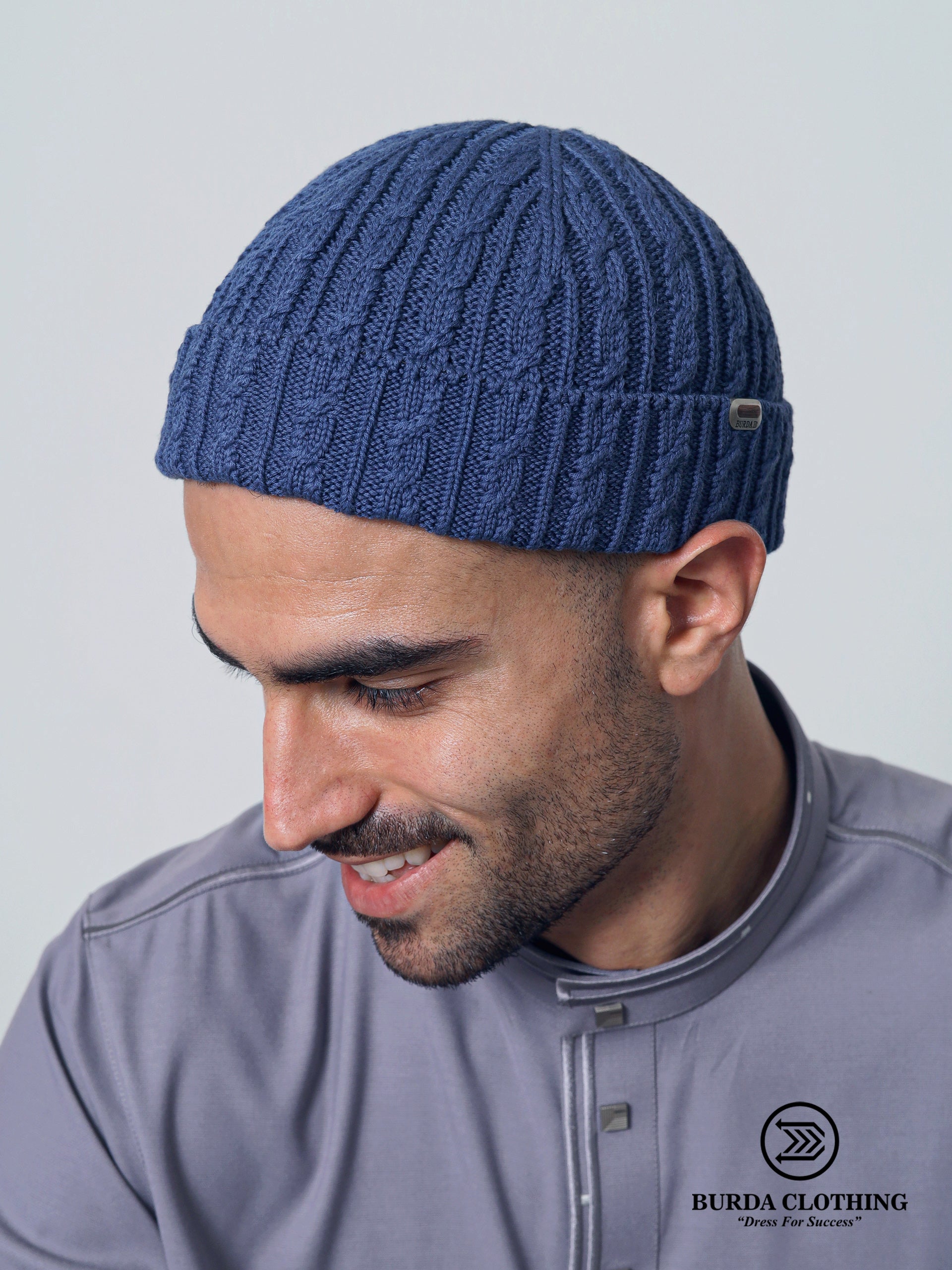 Folded Cable Design Beanie by Burdaclothing