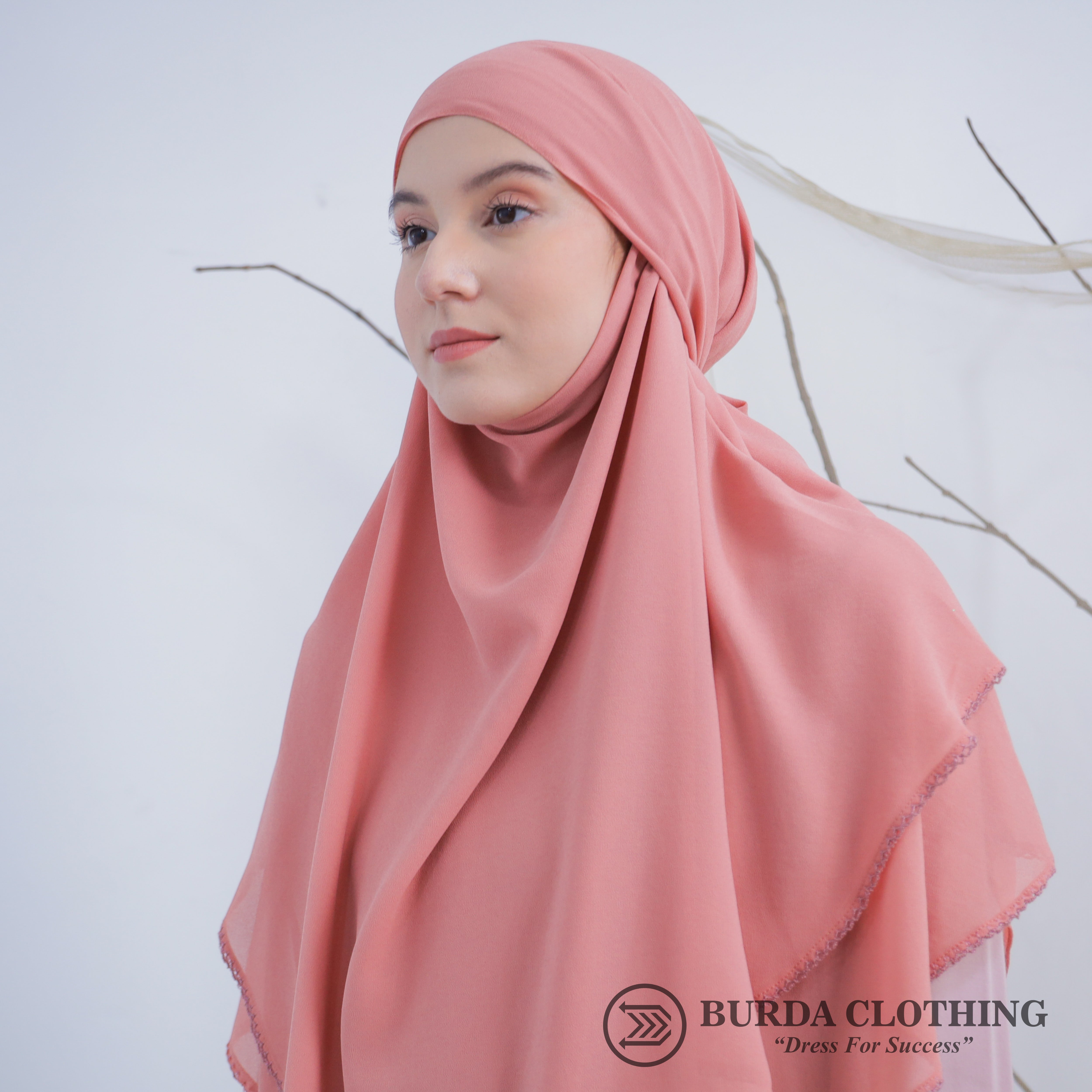 French Khimars Peach by Burdaclothing