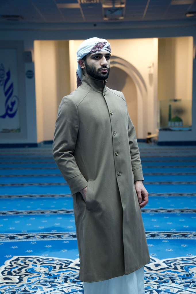 High Collar Light Brown Long Coat by burdaclothing