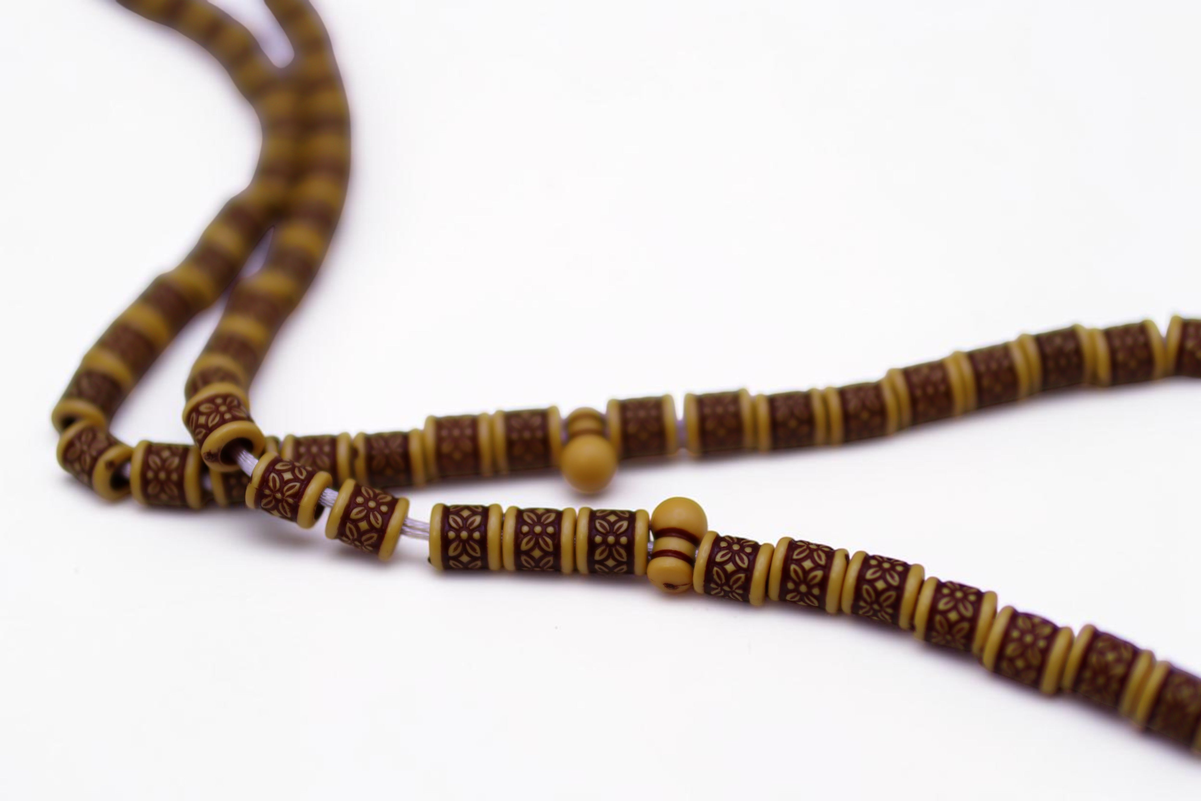 Islamic Tasbih Wooden 99 Count Polished Prayer Beads by Burdaclothing