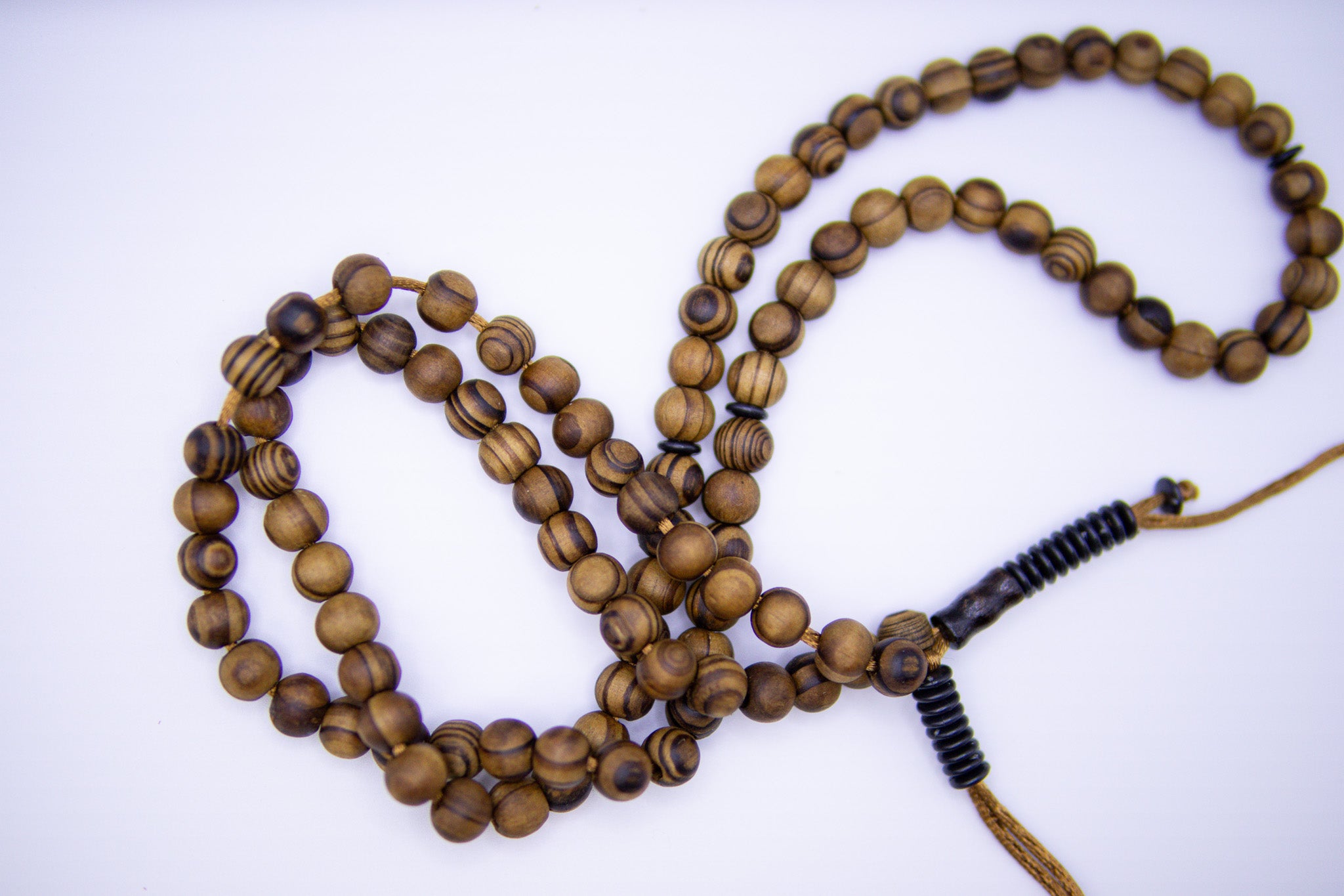Islamic Tesbih wooden 99 Count Polished Prayer Beads 8mm - Brown by Burdaclothing