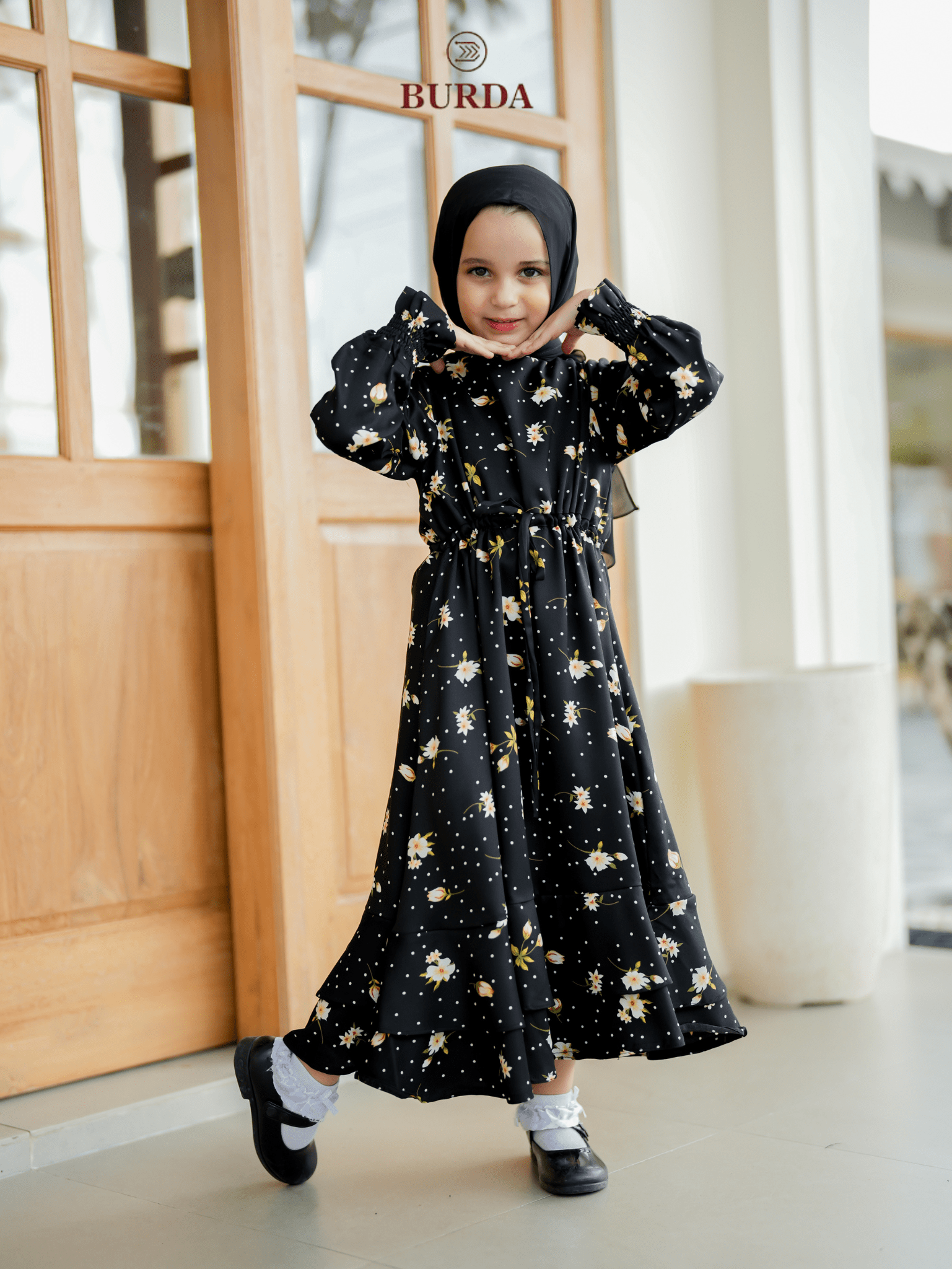 Burdaclothing Kid's Black Floral Dress (Copy) (Copy)