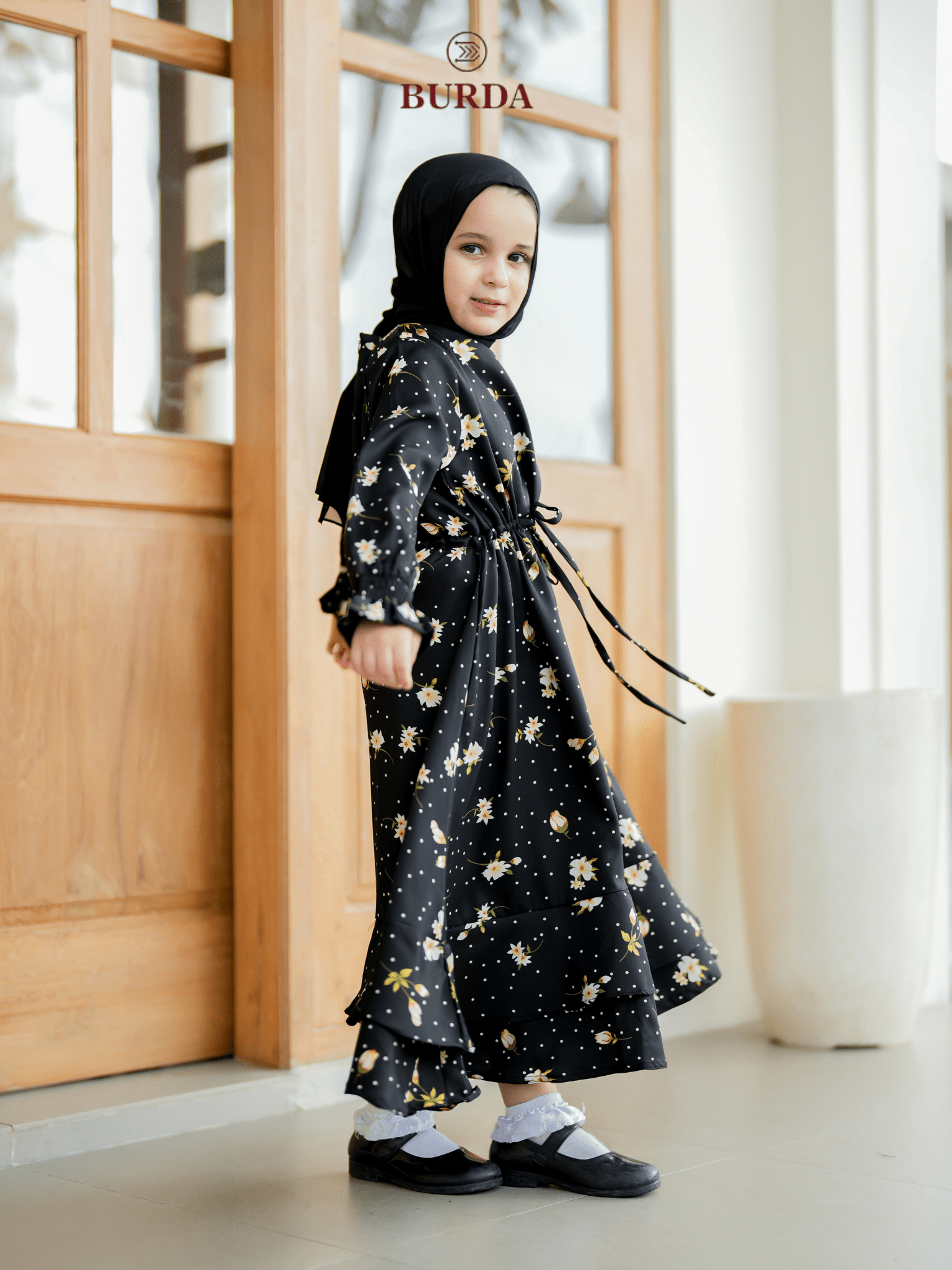 Burdaclothing Kid's Black Floral Dress (Copy) (Copy)