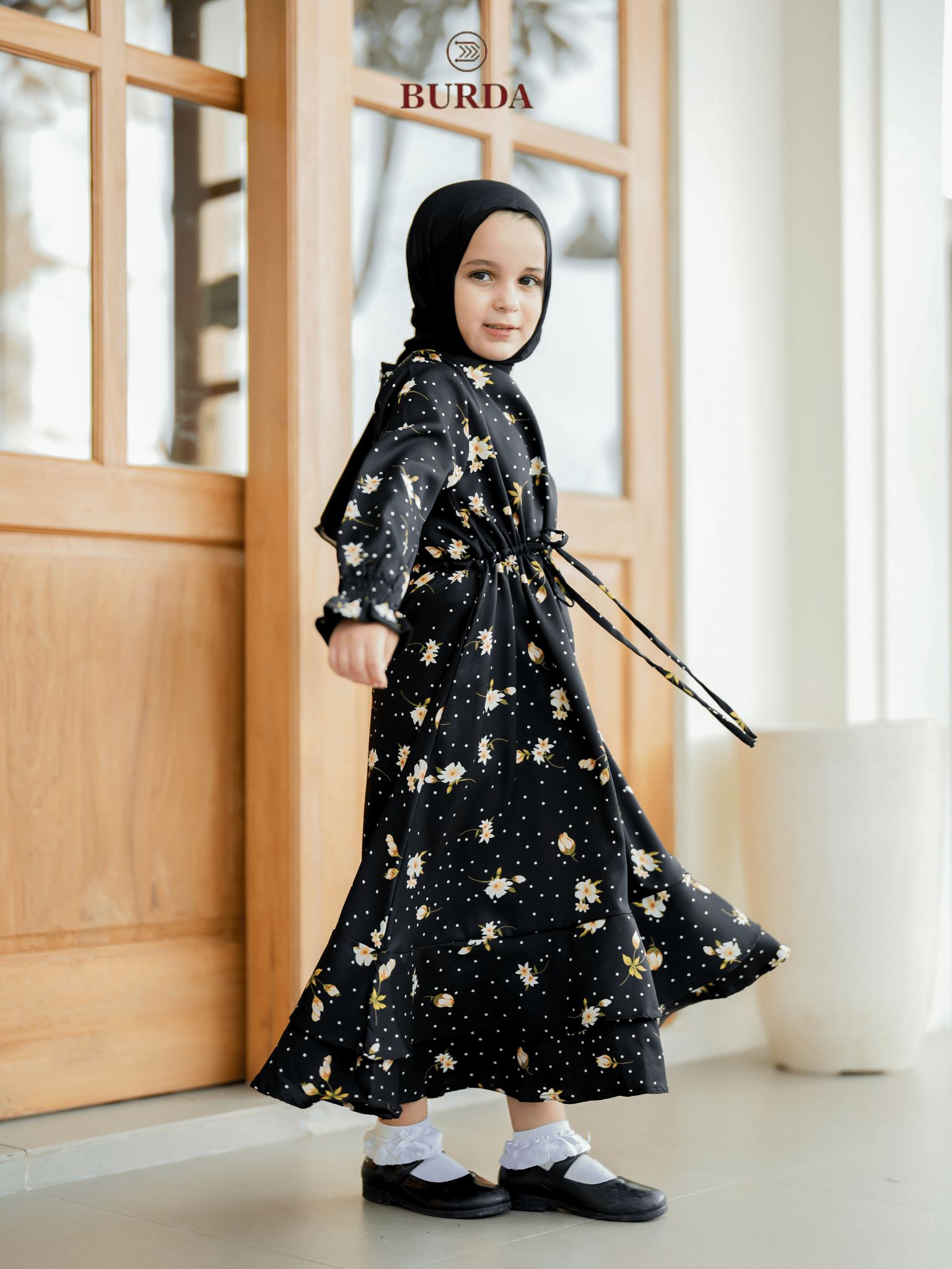 Burdaclothing Kid's Black Floral Dress (Copy) (Copy)