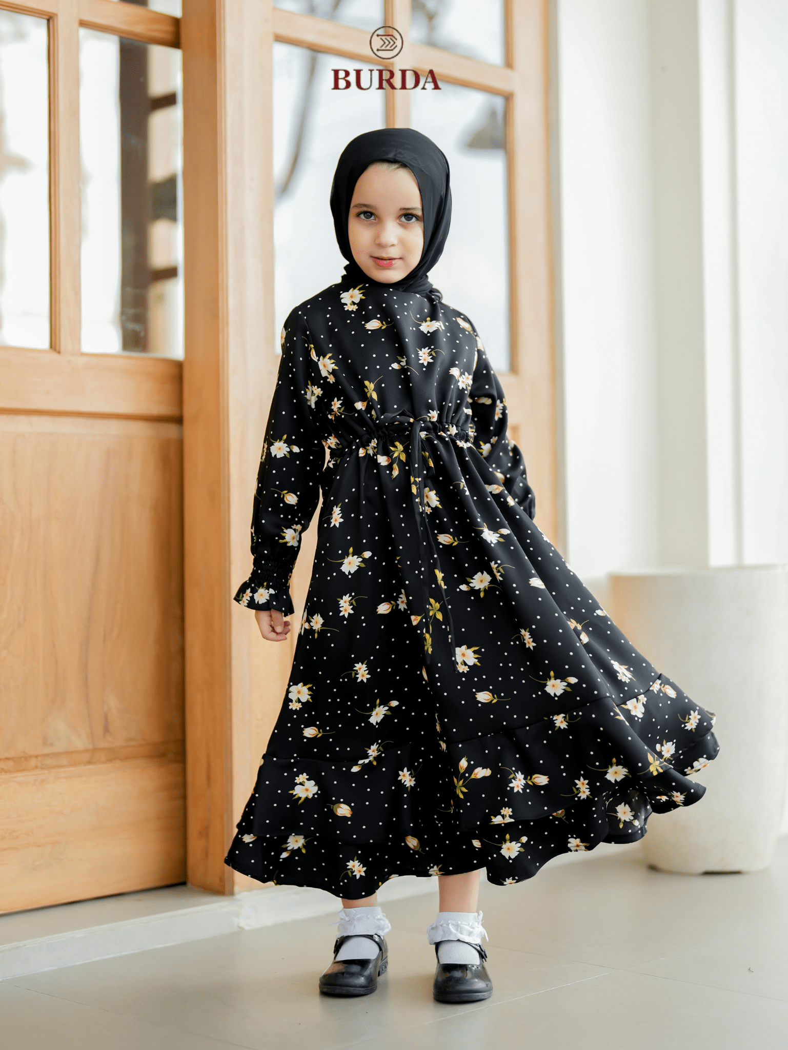 Burdaclothing Kid's Black Floral Dress (Copy) (Copy)
