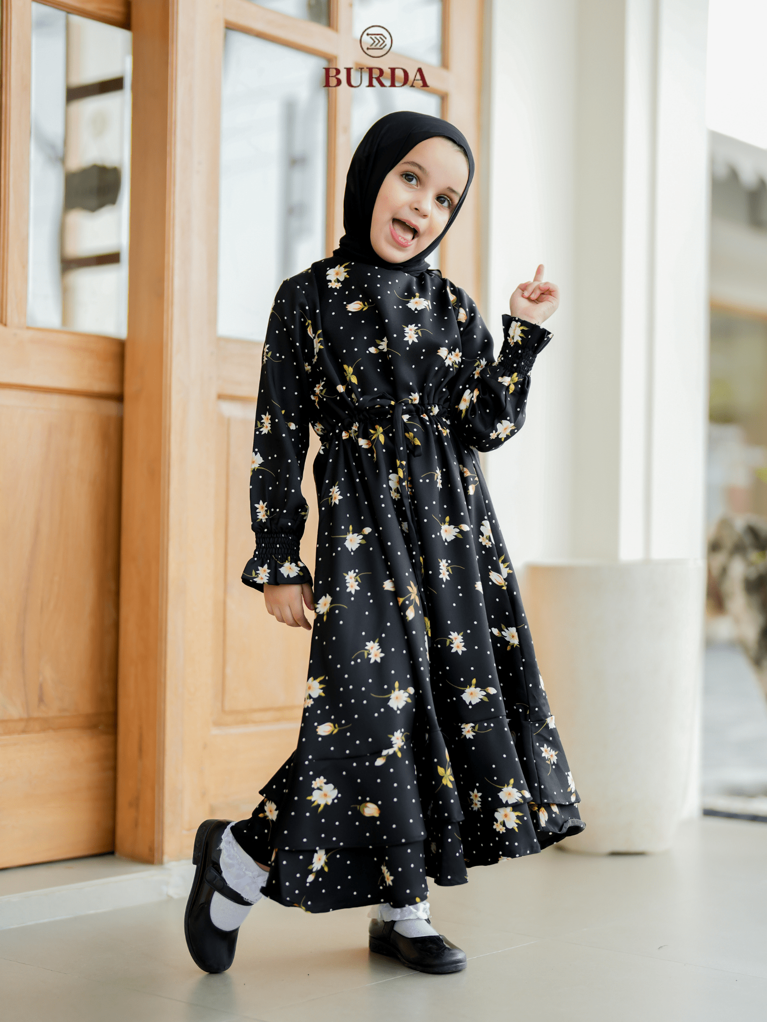 Burdaclothing Kid's Black Floral Dress (Copy) (Copy)