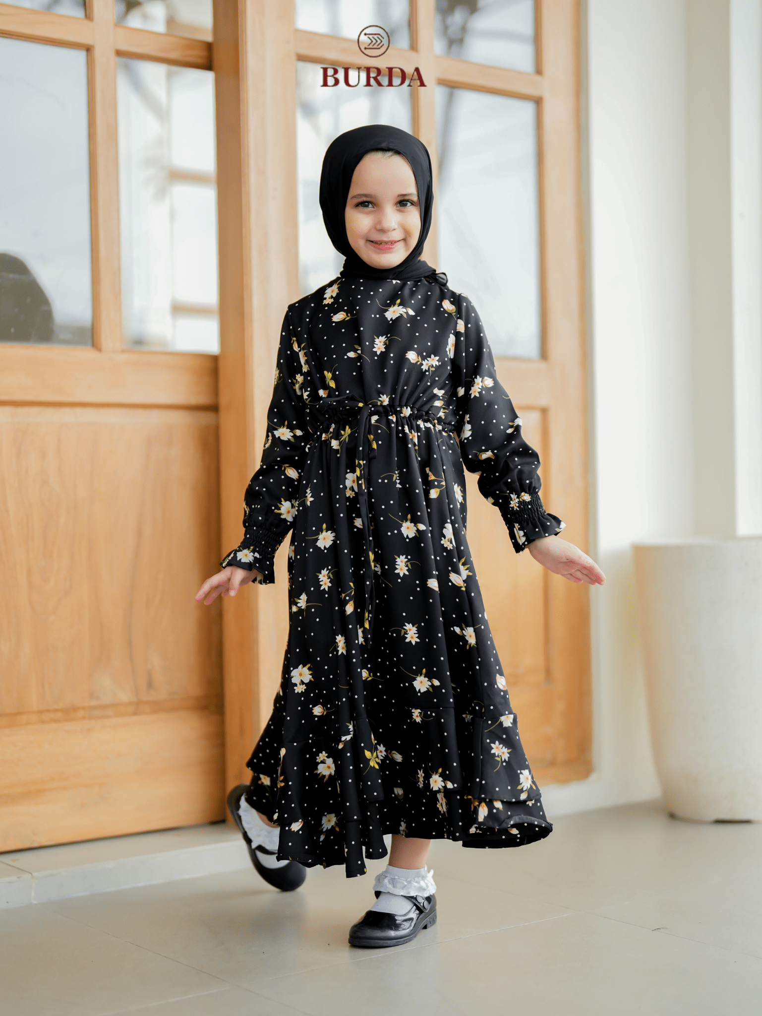 Burdaclothing Kid's Black Floral Dress (Copy) (Copy)