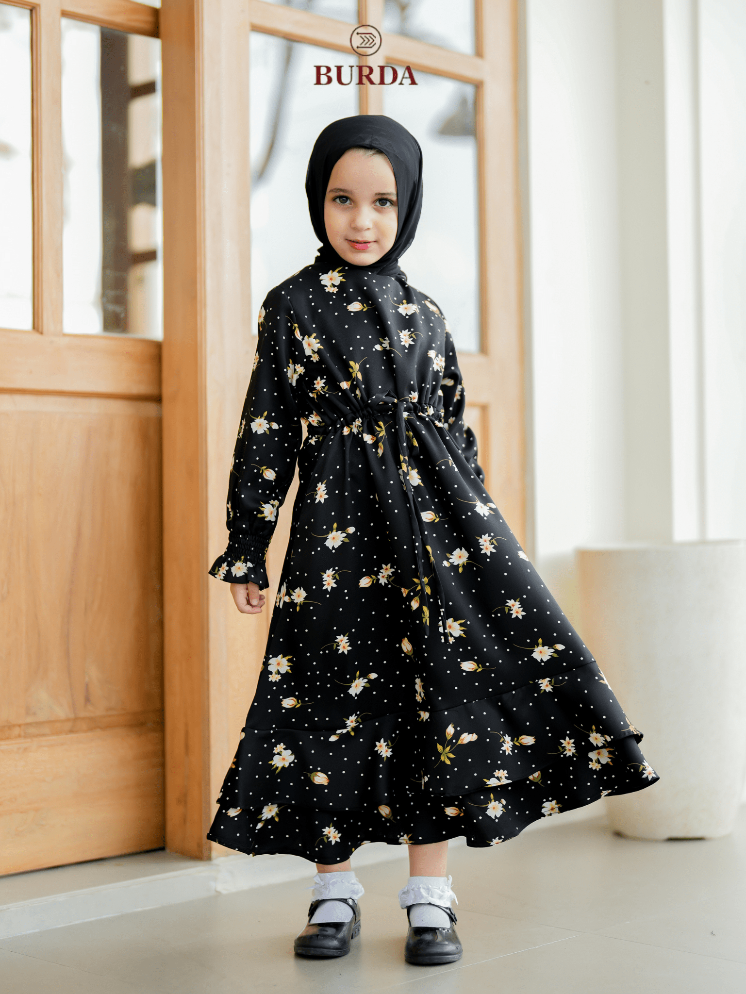 Burdaclothing Kid's Black Floral Dress (Copy) (Copy)