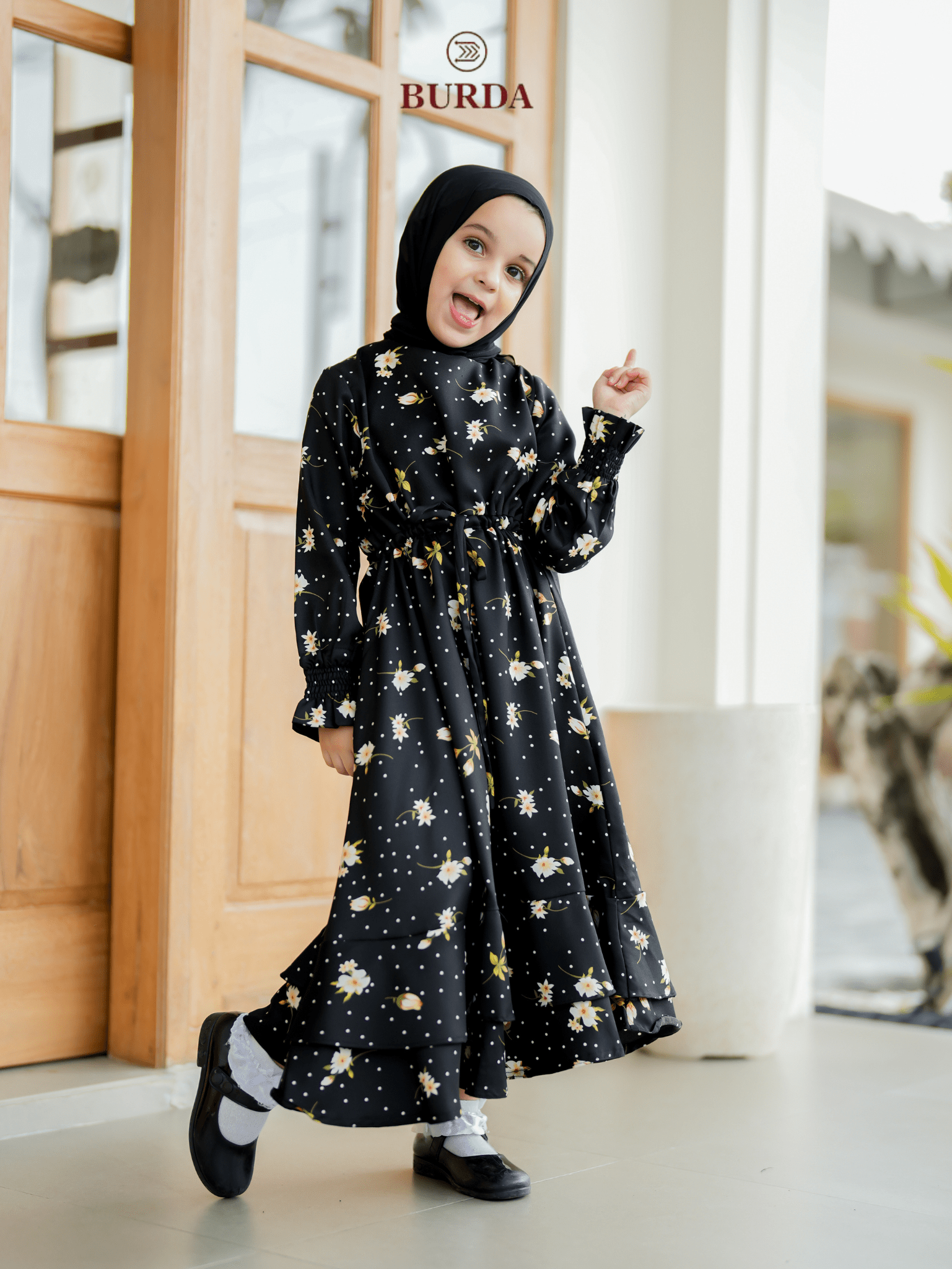 Burdaclothing Kid's Black Floral Dress (Copy) (Copy)