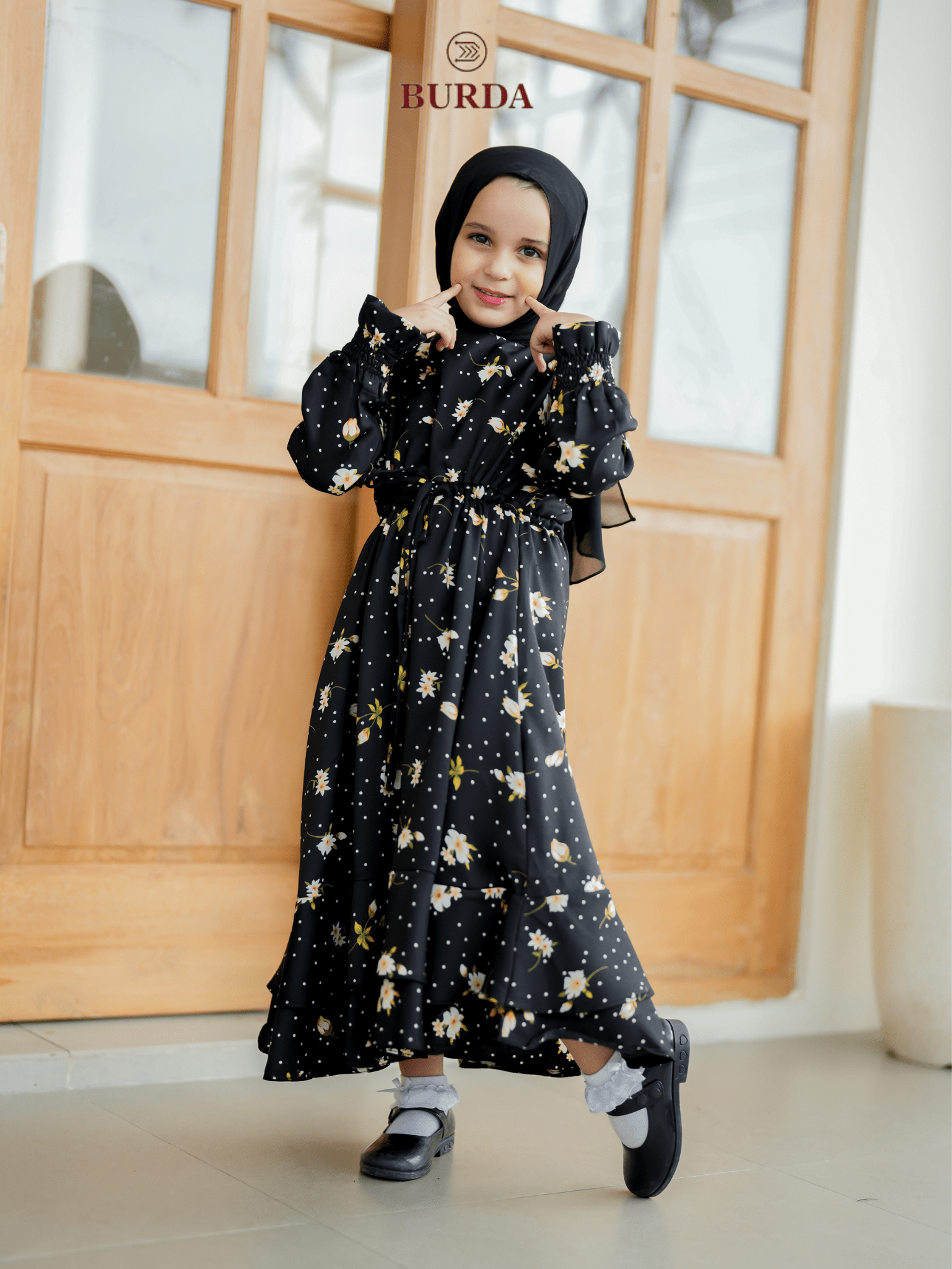 Burdaclothing Kid's Black Floral Dress (Copy) (Copy)