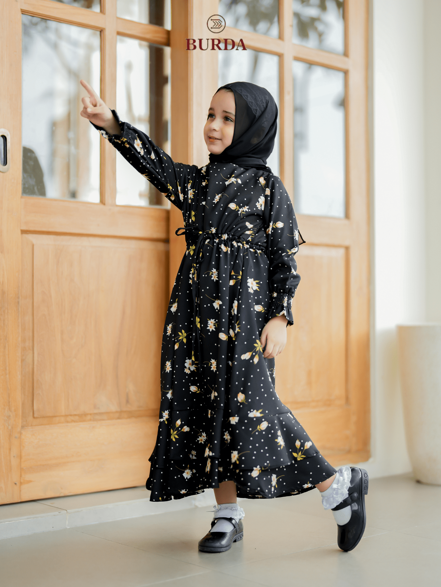 Burdaclothing Kid's Black Floral Dress (Copy) (Copy)