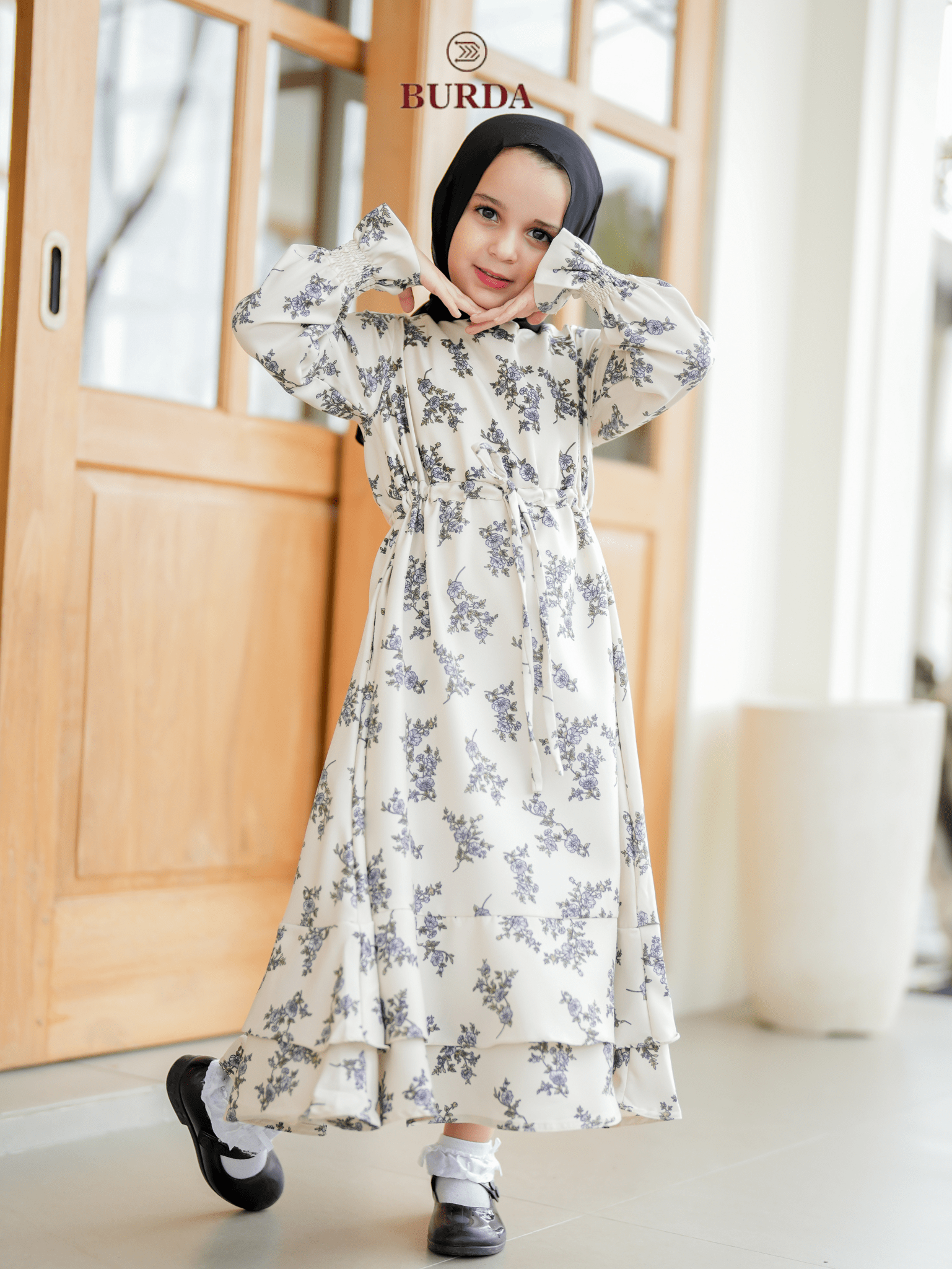 Burdaclothing Kid's Bone Floral Dress