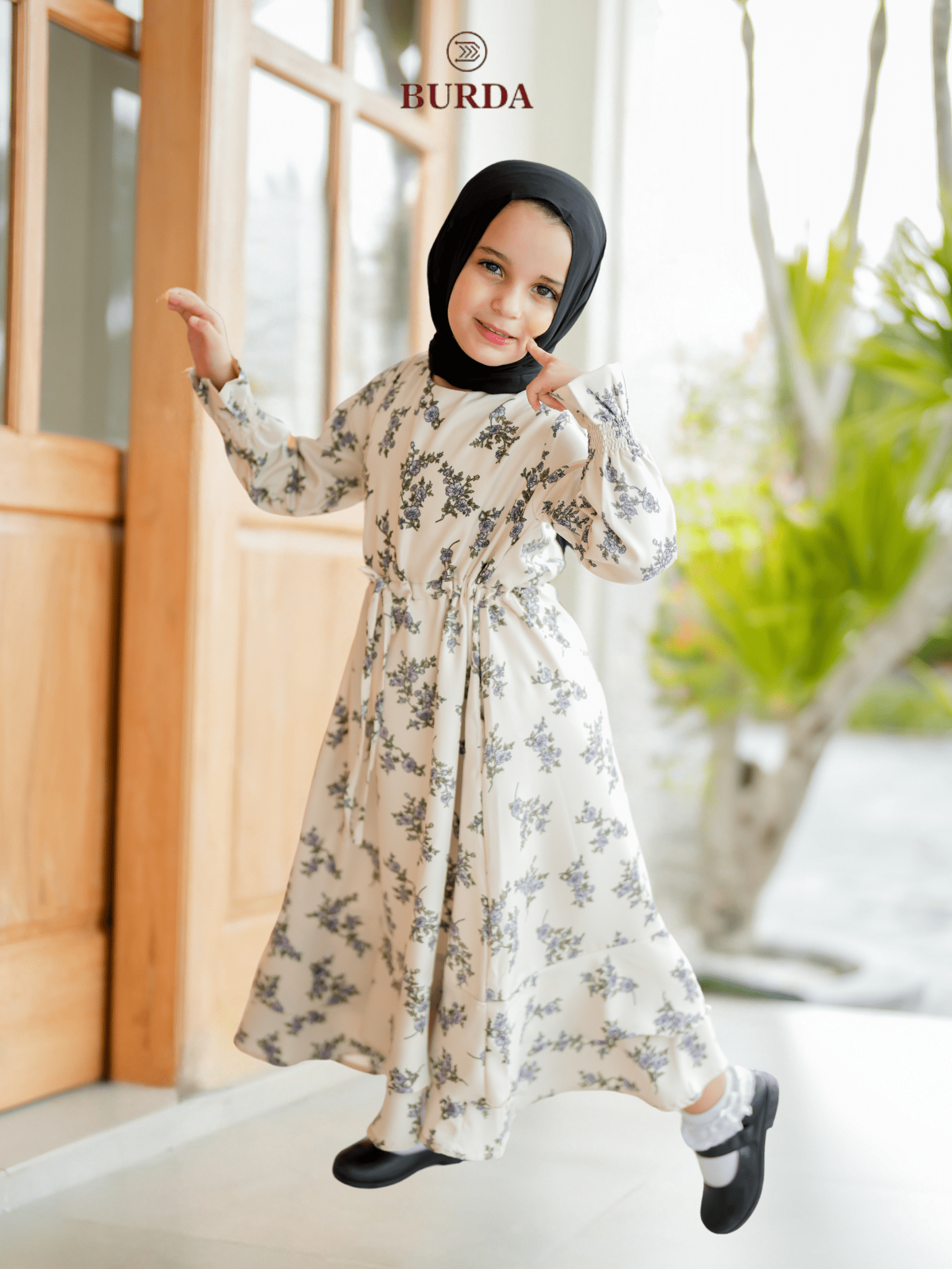 Burdaclothing Kid's Bone Floral Dress