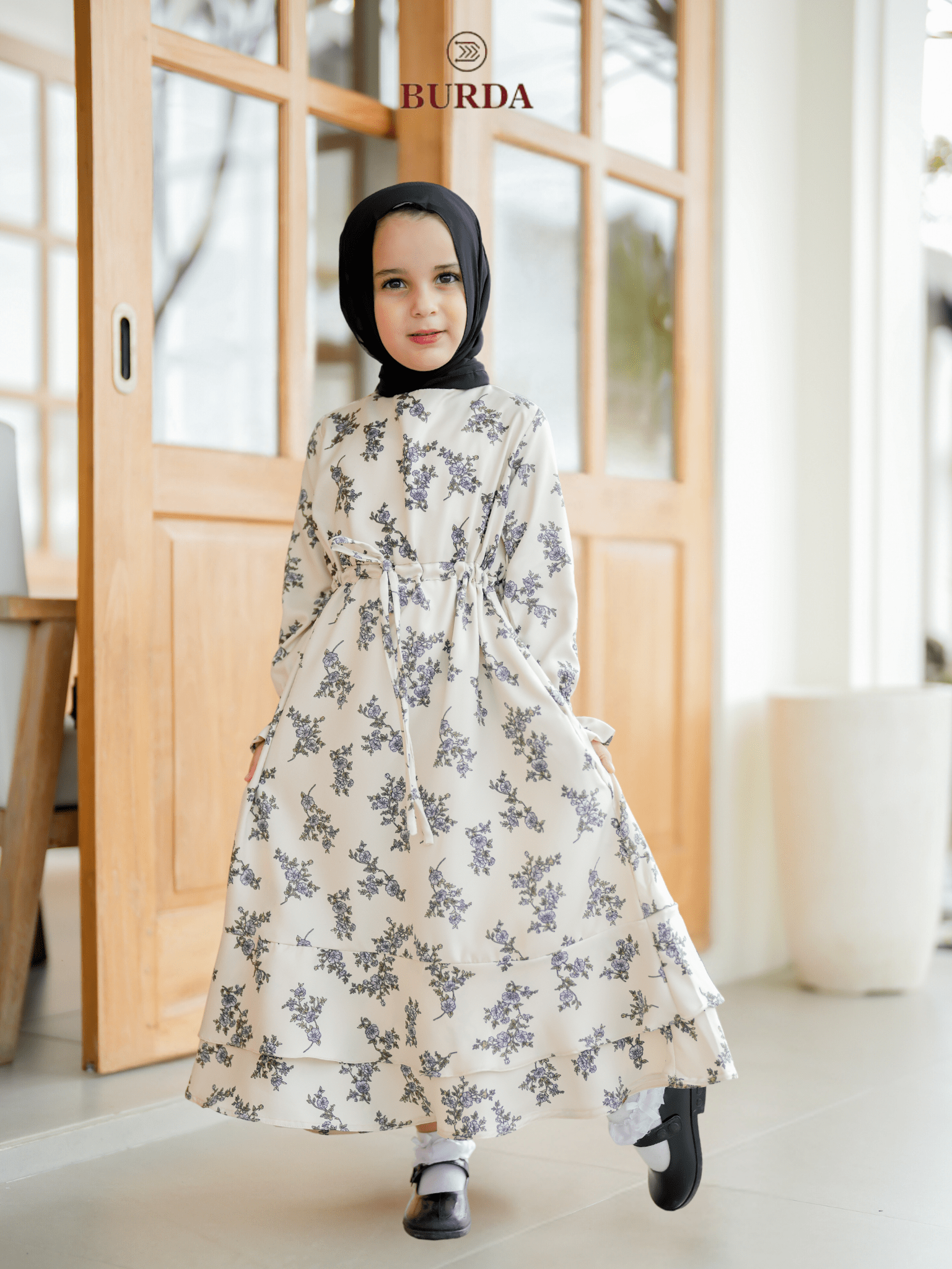 Burdaclothing Kid's Bone Floral Dress