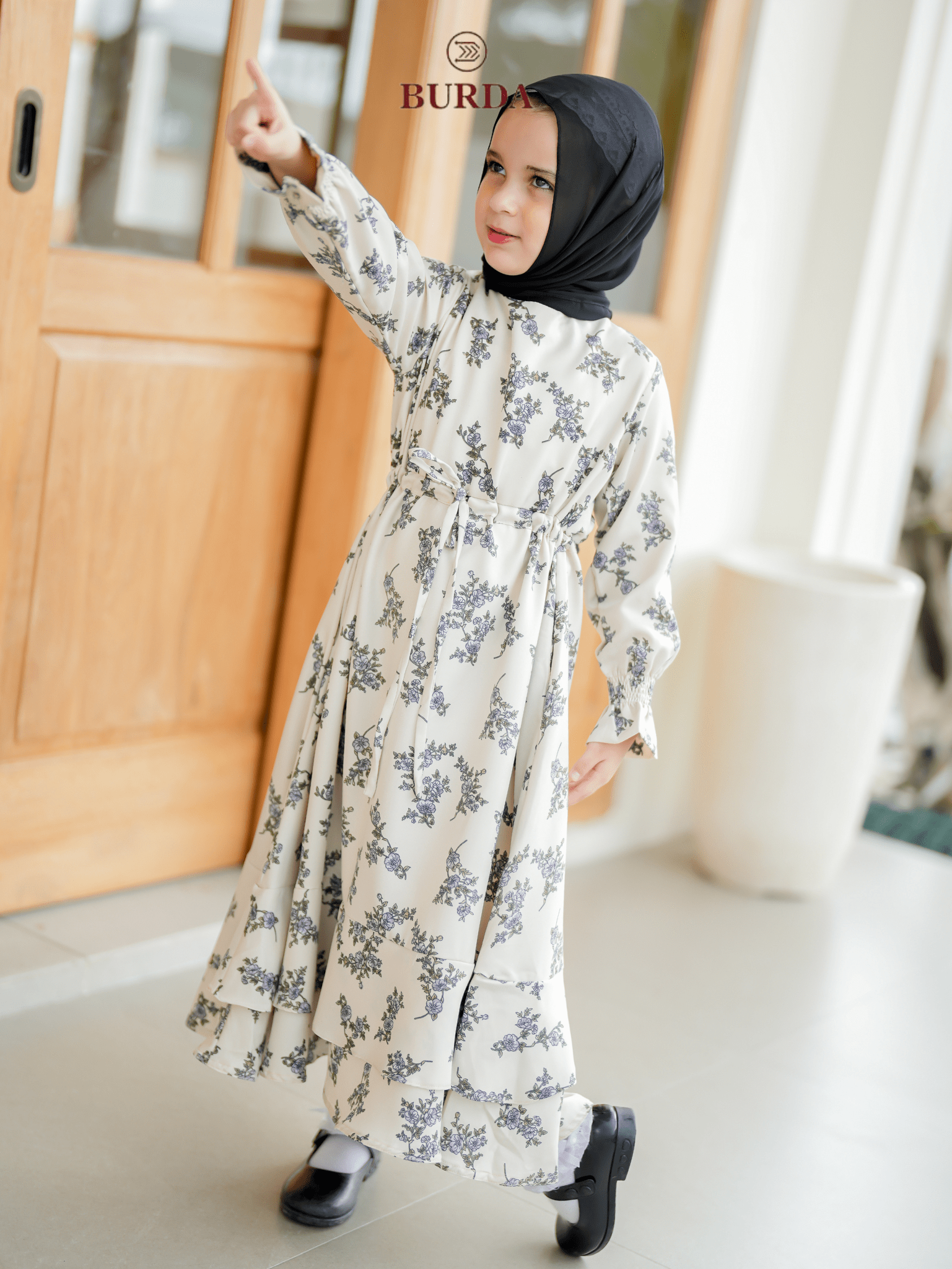 Burdaclothing Kid's Bone Floral Dress