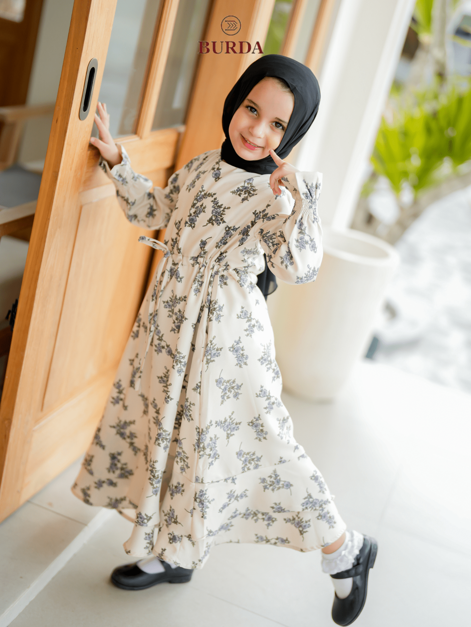 Burdaclothing Kid's Bone Floral Dress