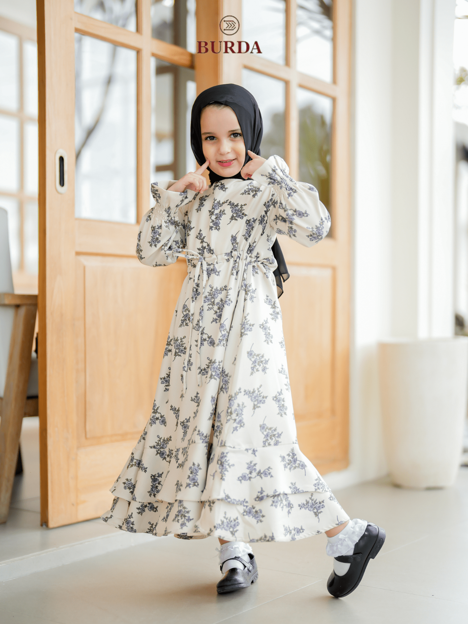 Burdaclothing Kid's Bone Floral Dress