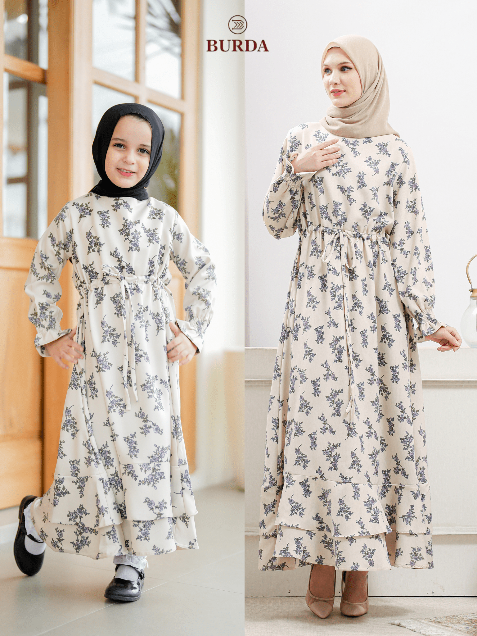 Burdaclothing Kid's Bone Floral Dress