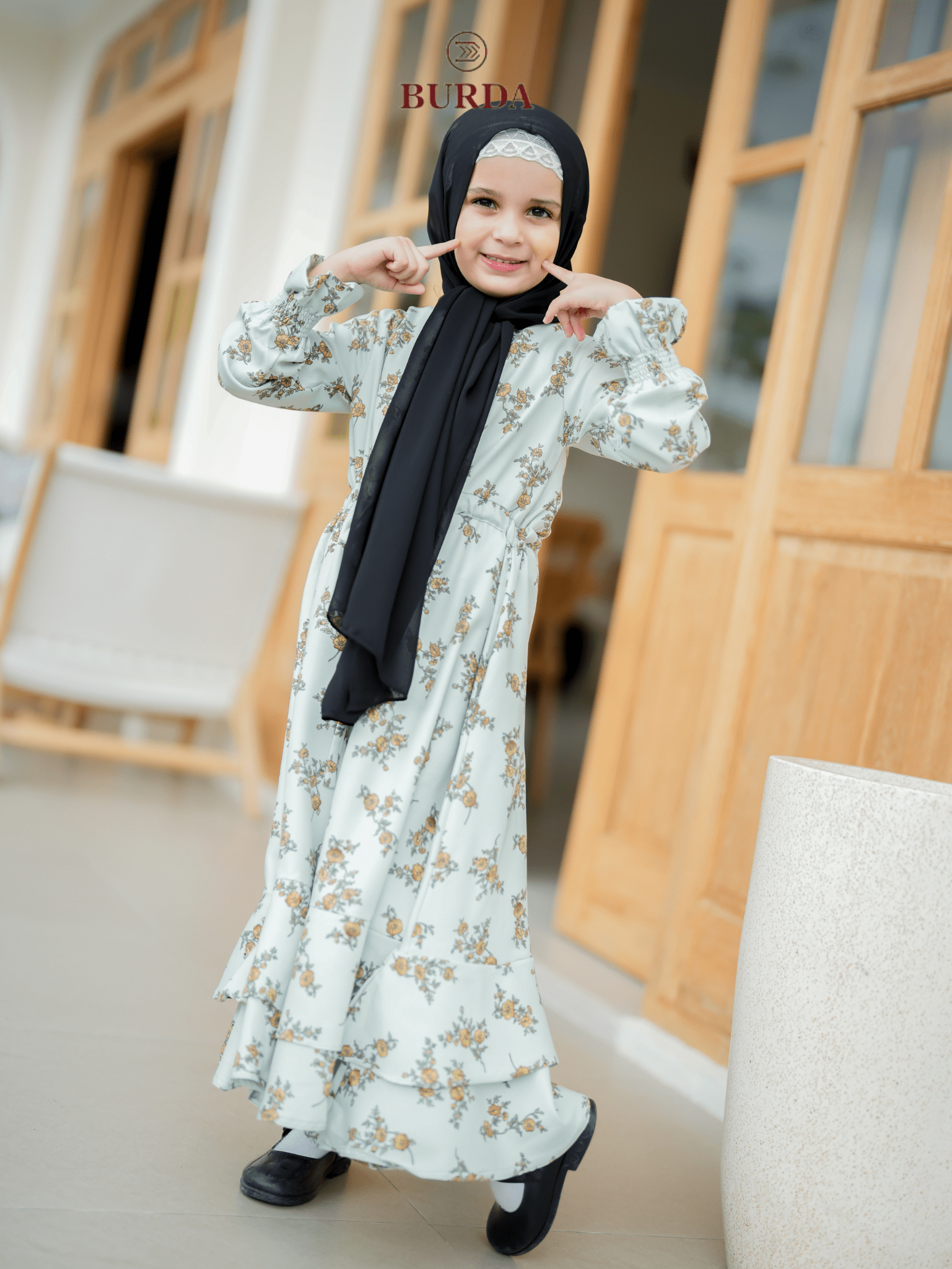 Burdaclothing Kid's Light Green Floral Dress