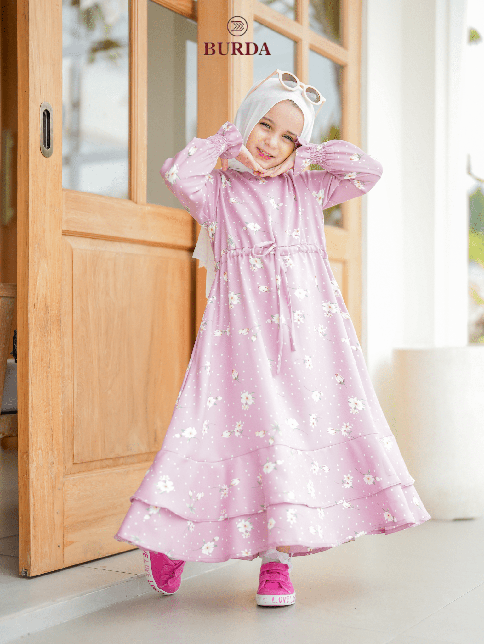 Burdaclothing Kid's Pink Floral Dress (Copy)