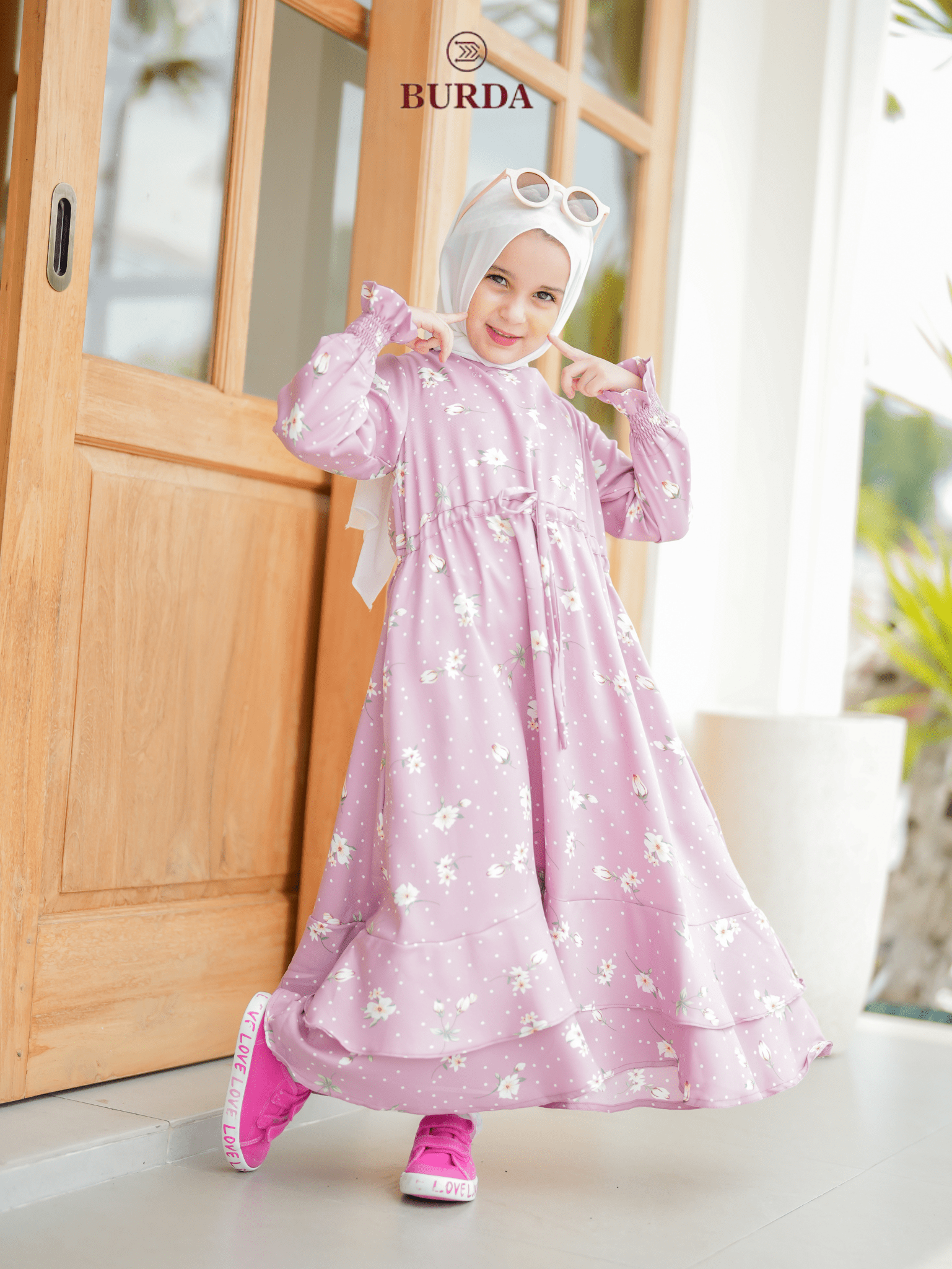 Burdaclothing Kid's Pink Floral Dress (Copy)