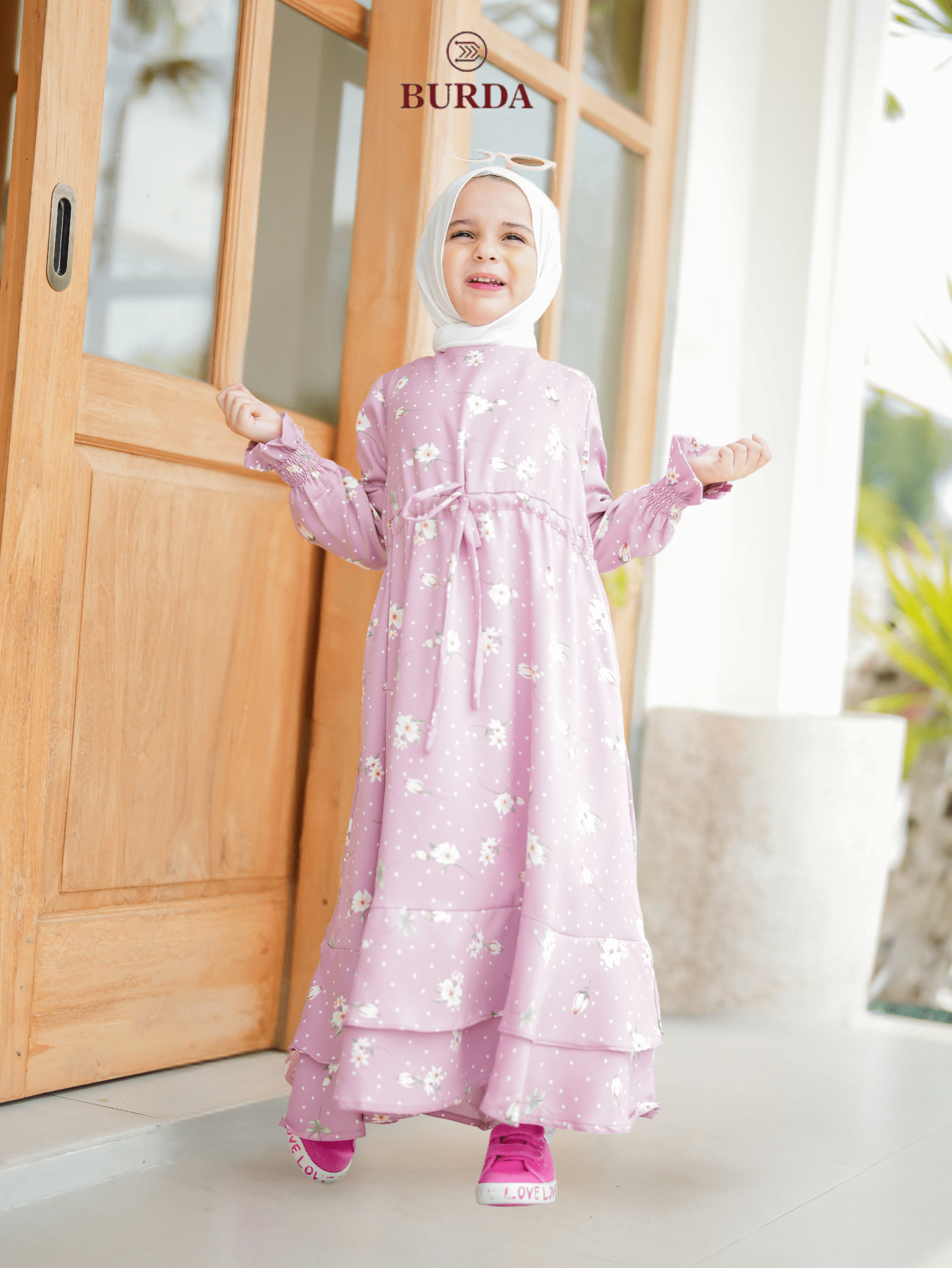 Burdaclothing Kid's Pink Floral Dress (Copy)