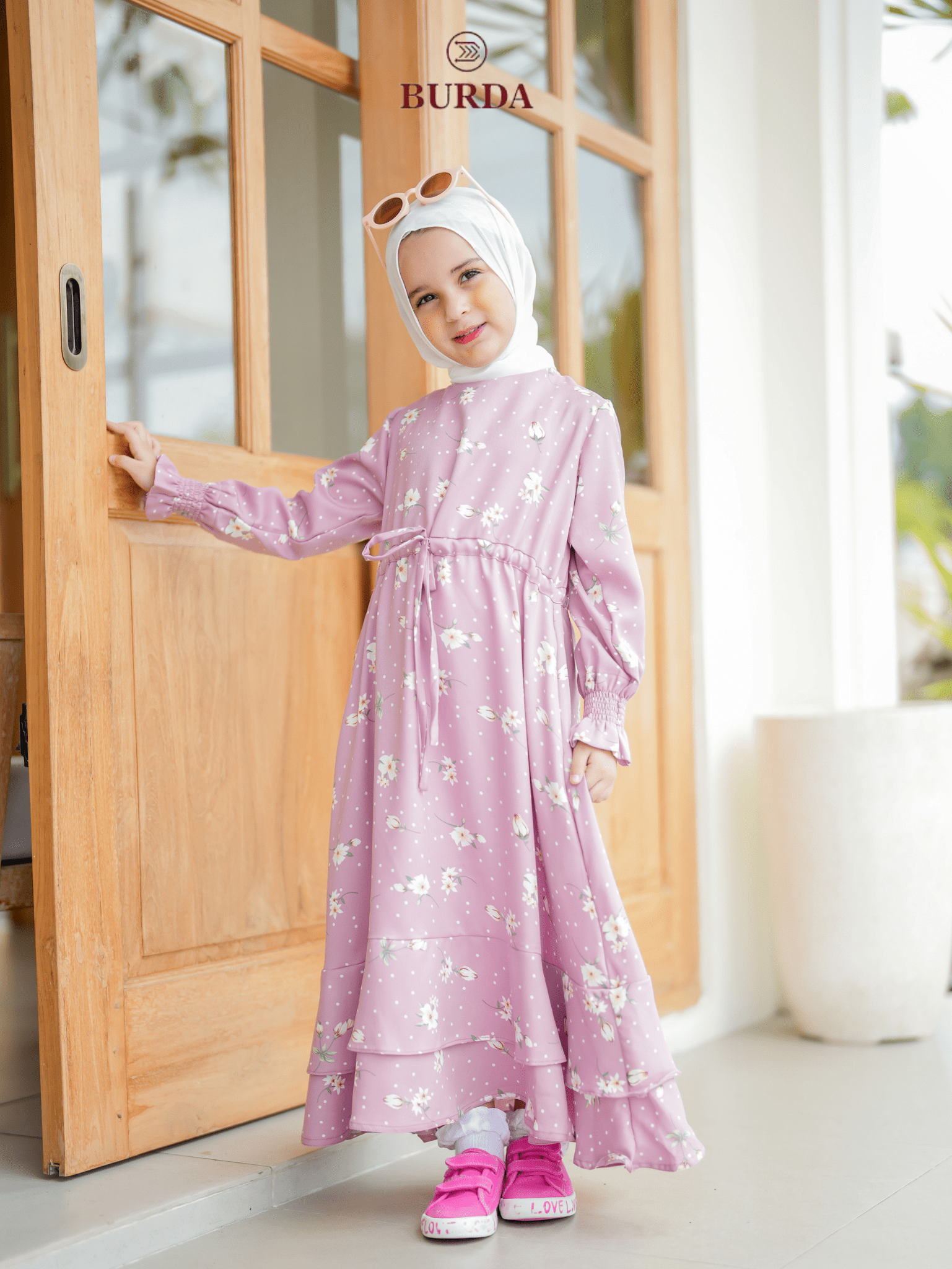 Burdaclothing Kid's Pink Floral Dress (Copy)