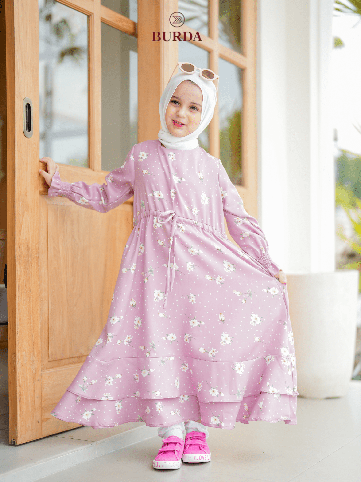 Burdaclothing Kid's Pink Floral Dress (Copy)