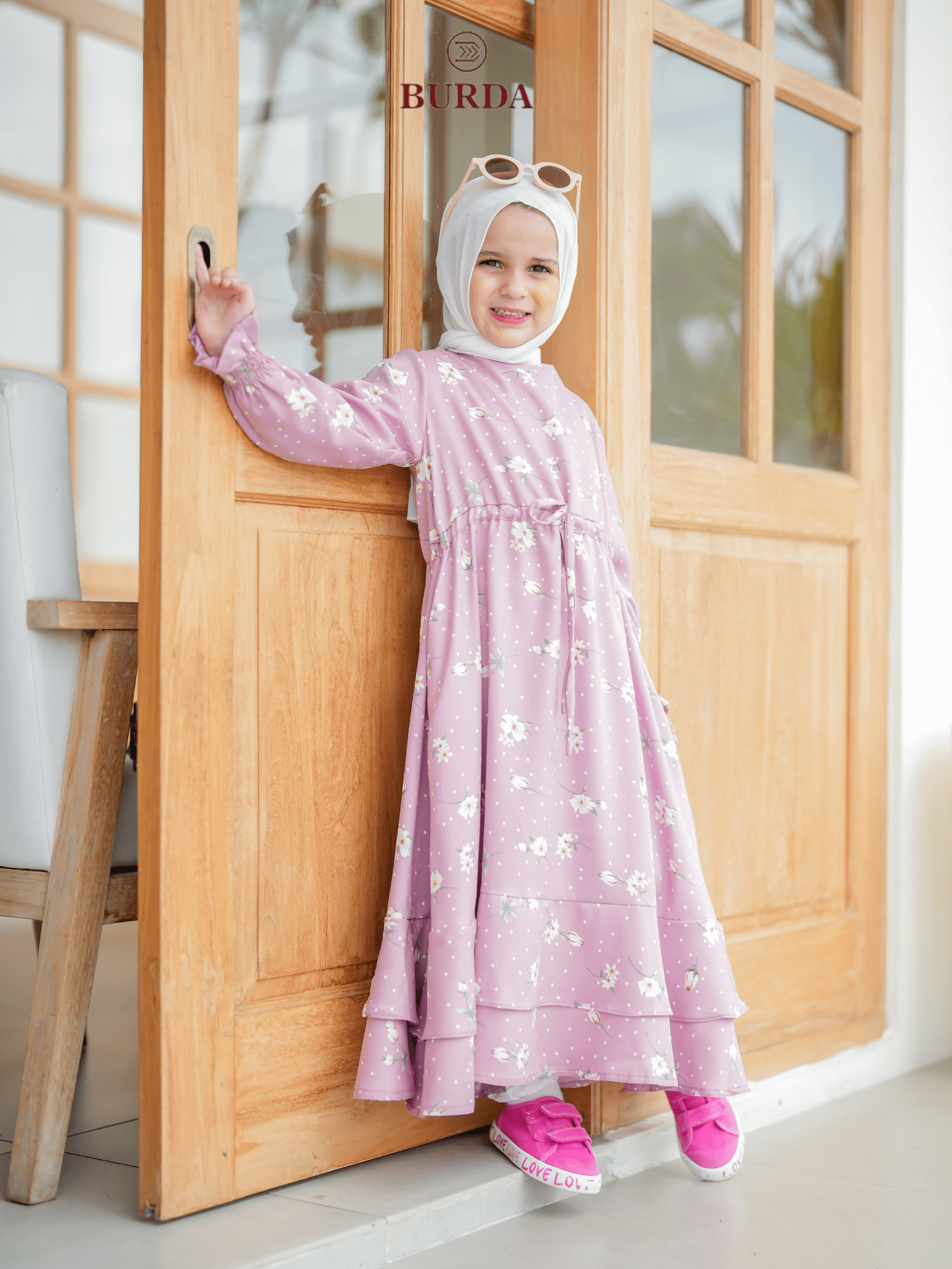 Burdaclothing Kid's Pink Floral Dress (Copy)