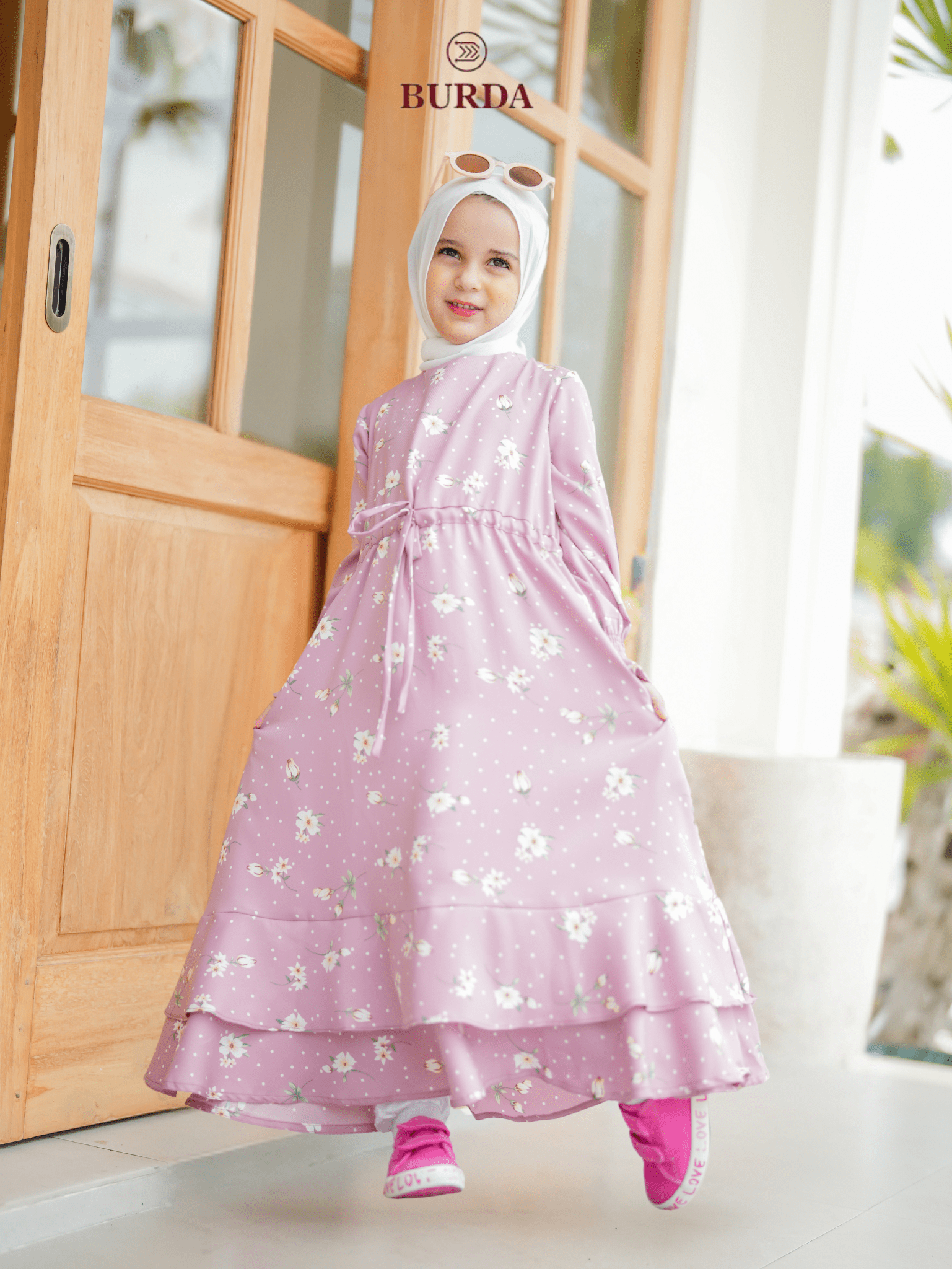 Burdaclothing Kid's Pink Floral Dress (Copy)