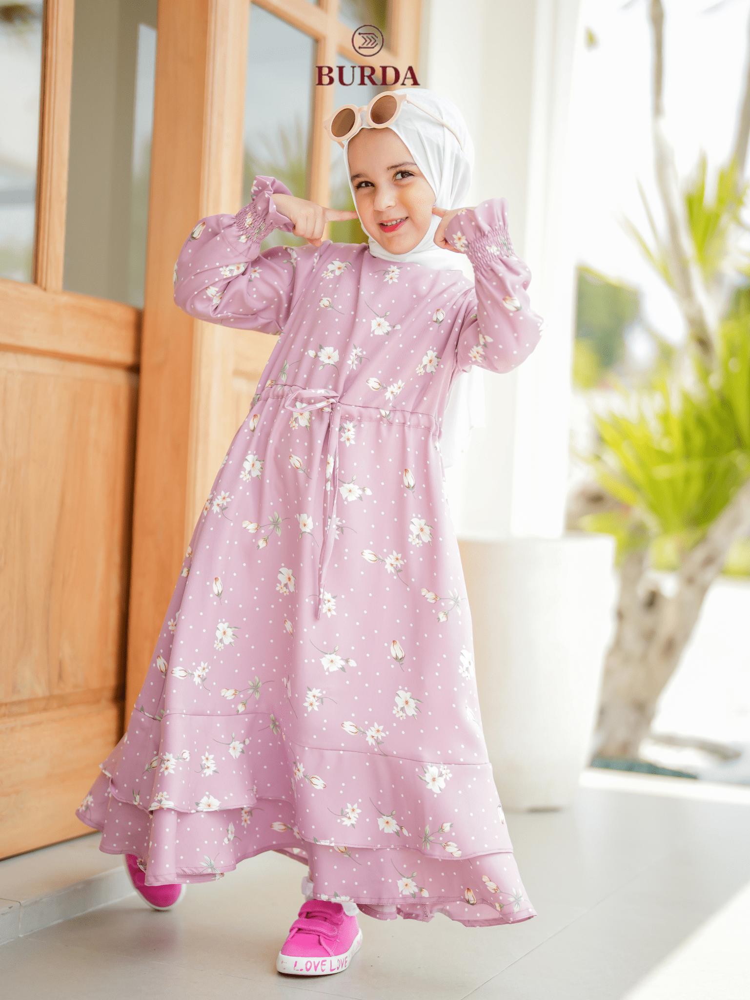 Burdaclothing Kid's Pink Floral Dress (Copy)