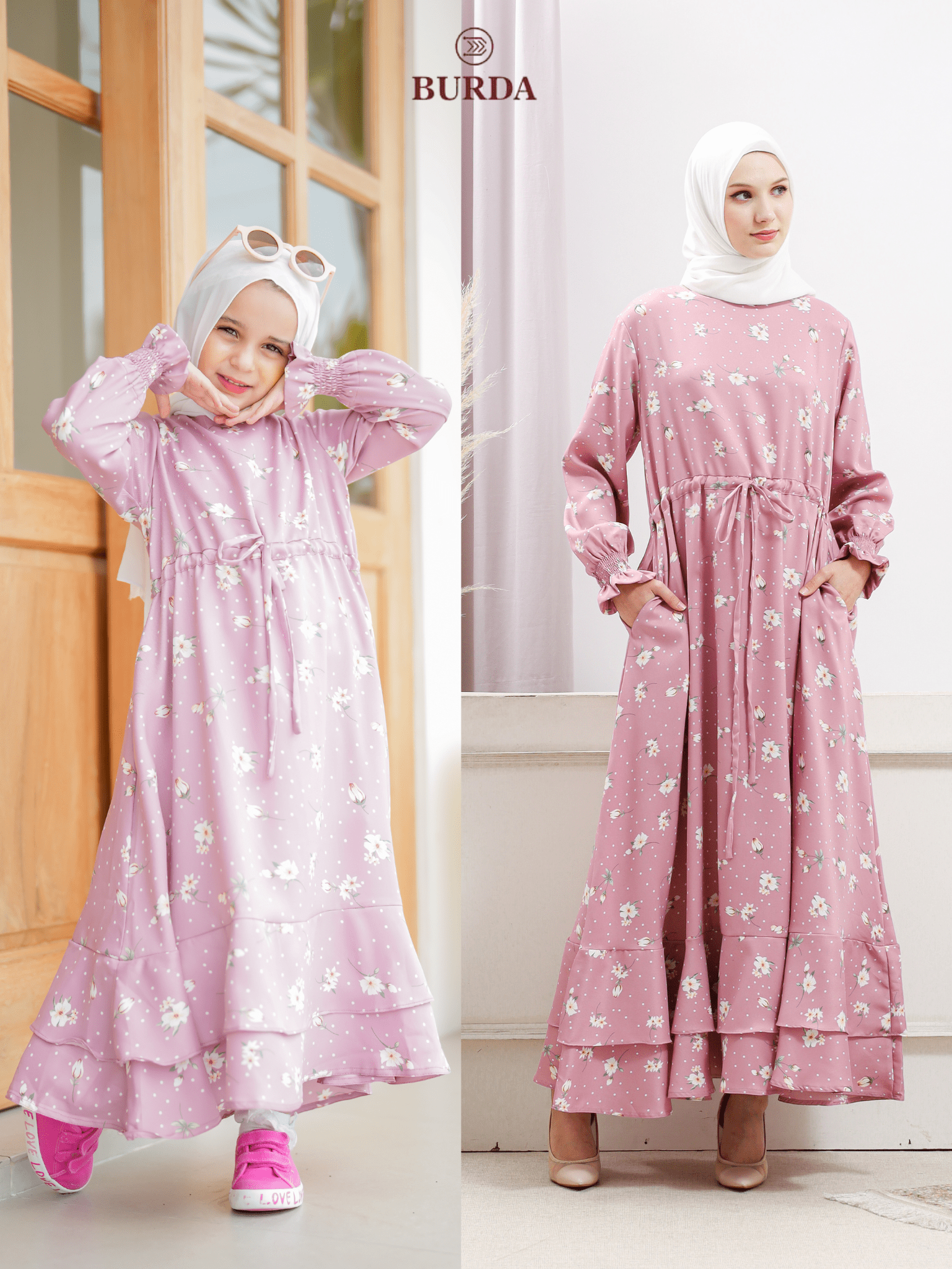 Burdaclothing Kid's Pink Floral Dress (Copy)