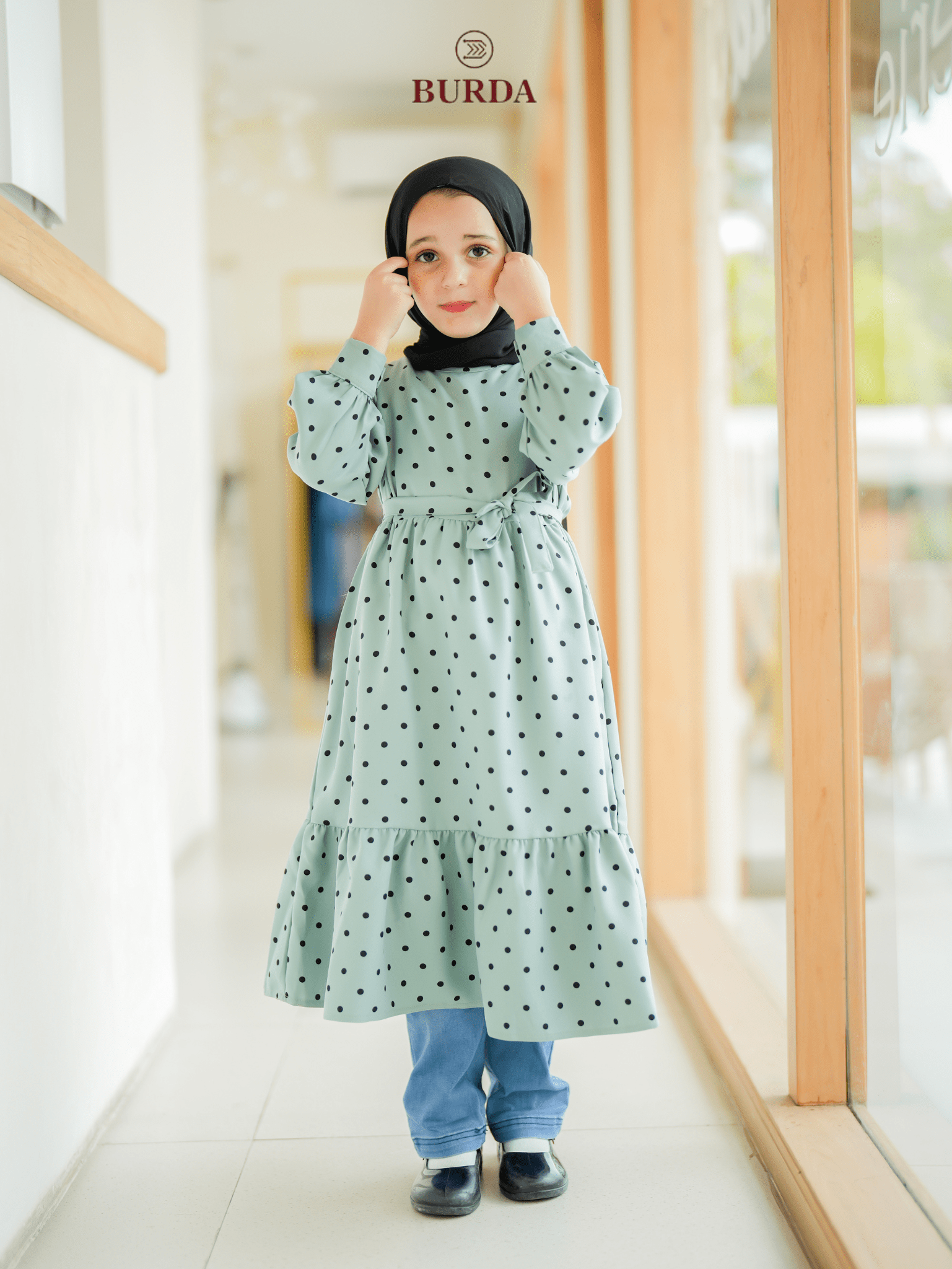 Burdaclothing Kid's Turquoise Polka Dot Dress (Copy)