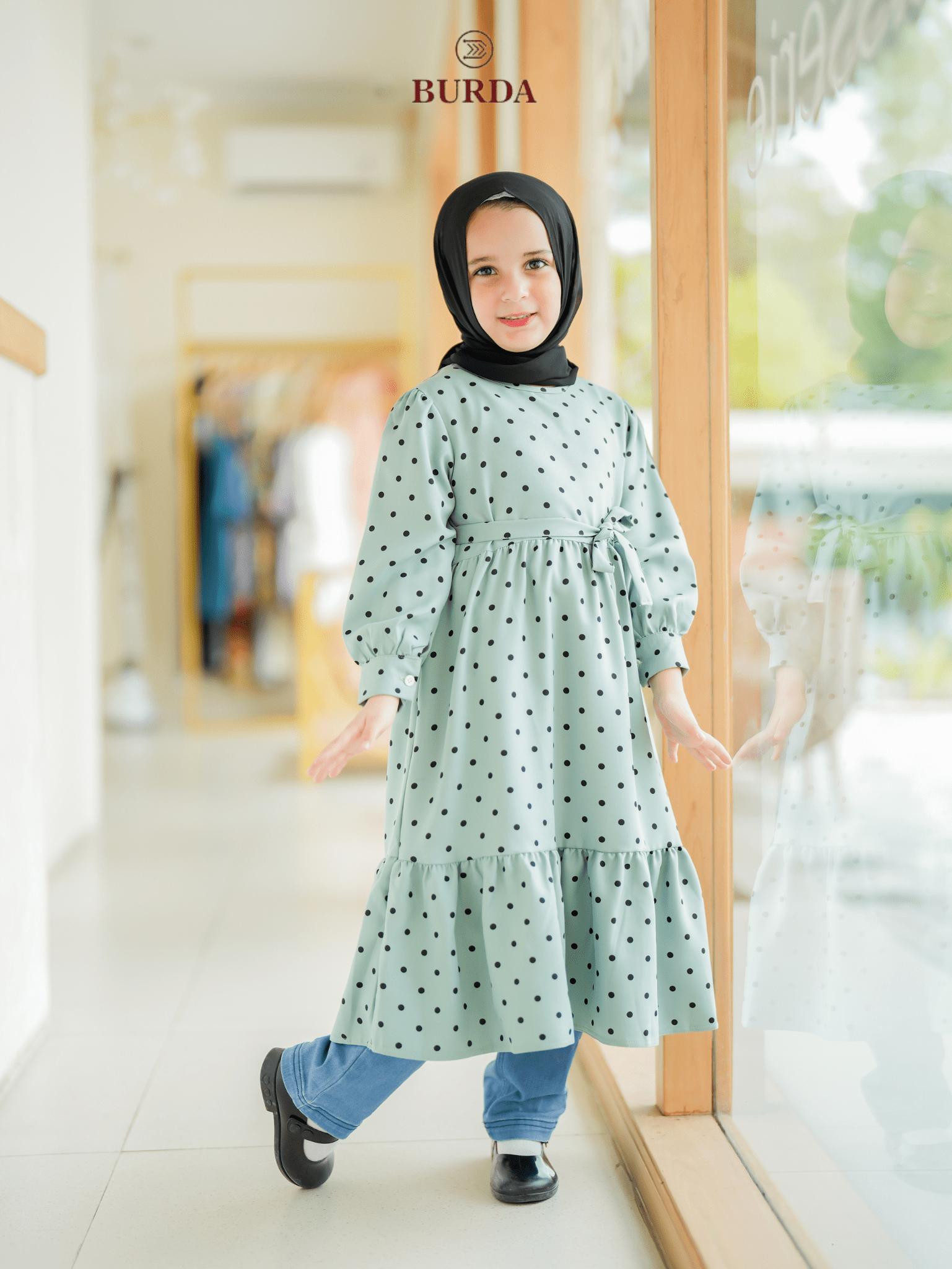 Burdaclothing Kid's Turquoise Polka Dot Dress (Copy)