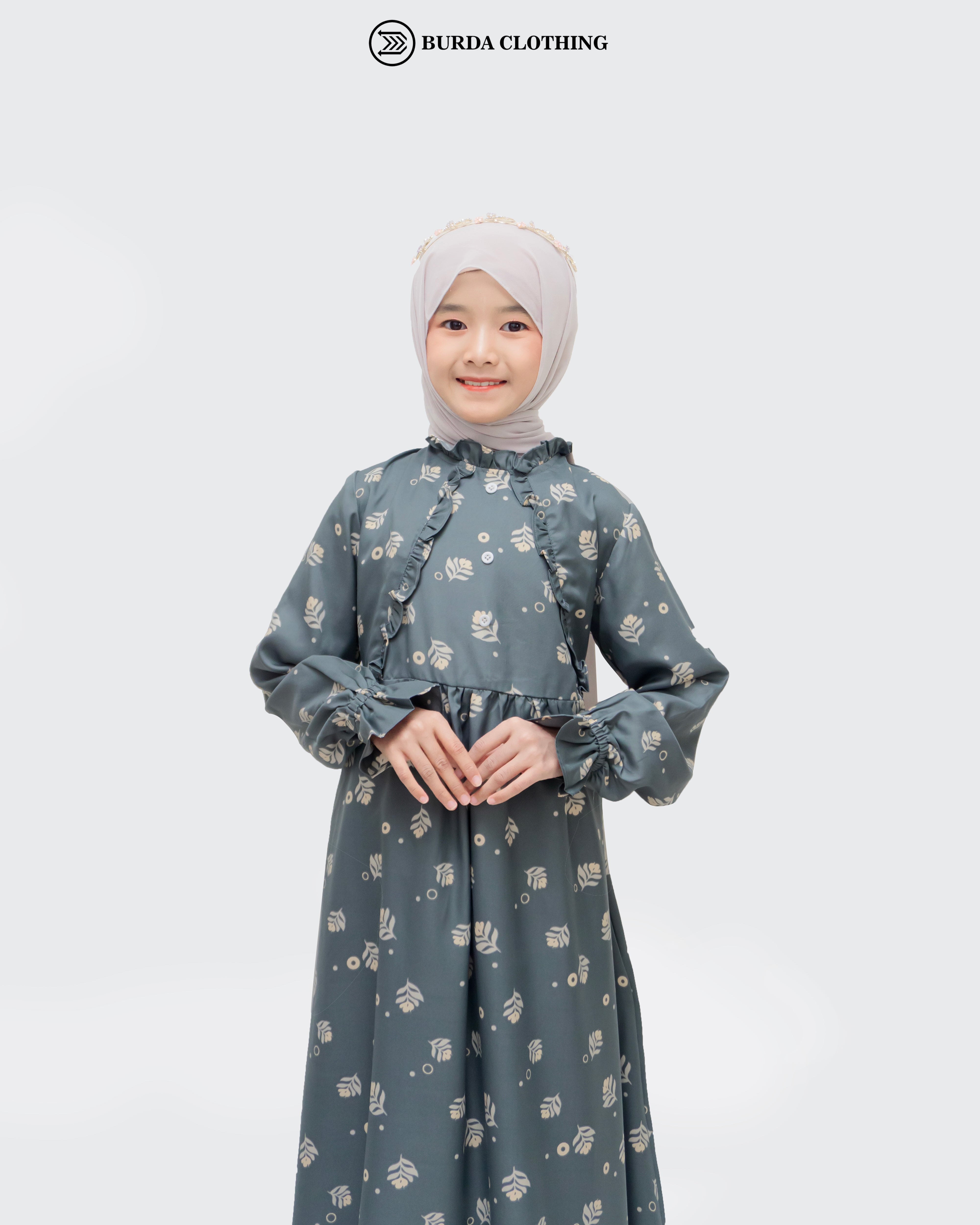 Kids Floral Dark Grey Dress by Burdaclothing