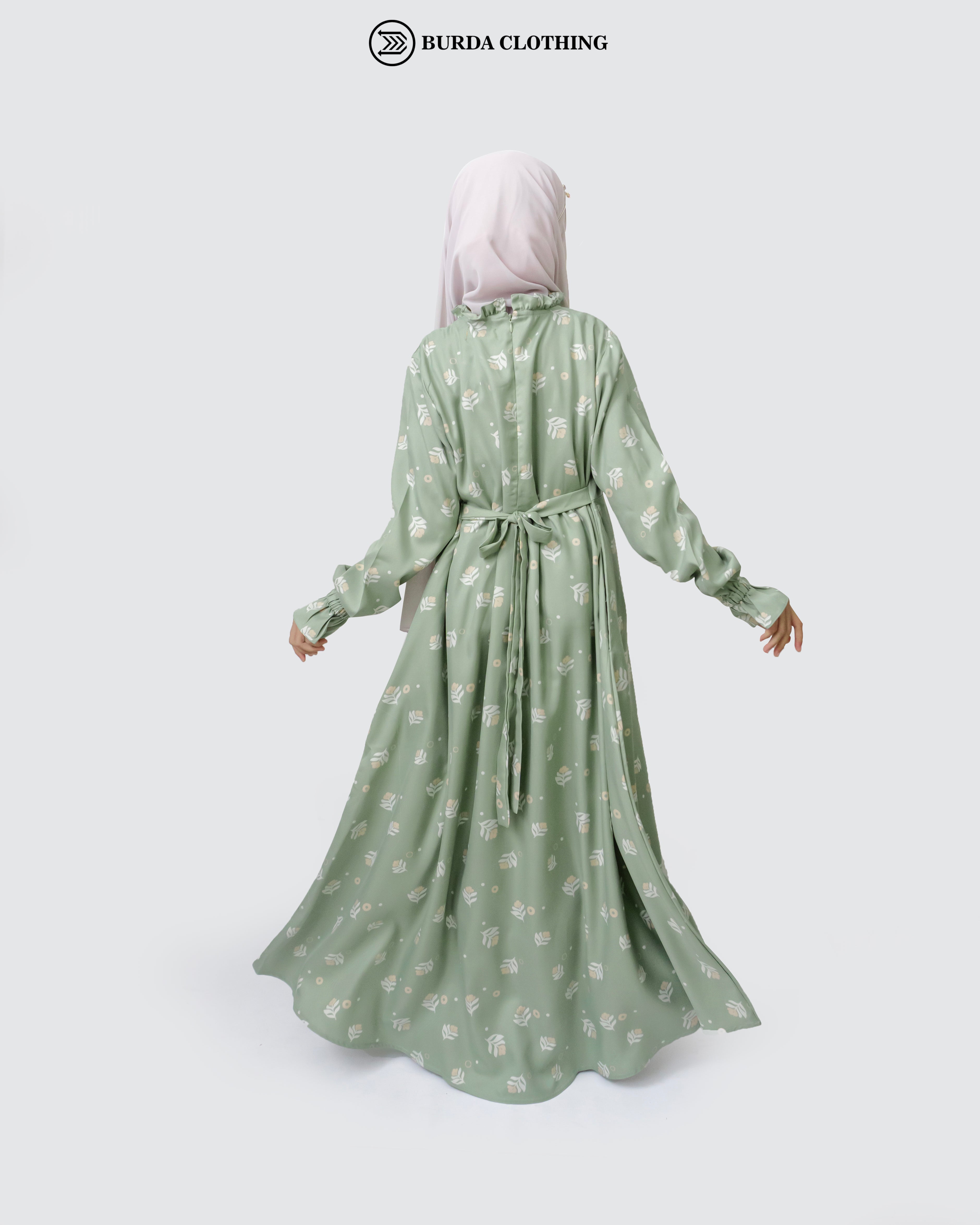 Kids Floral Green Dress by Burdaclothing