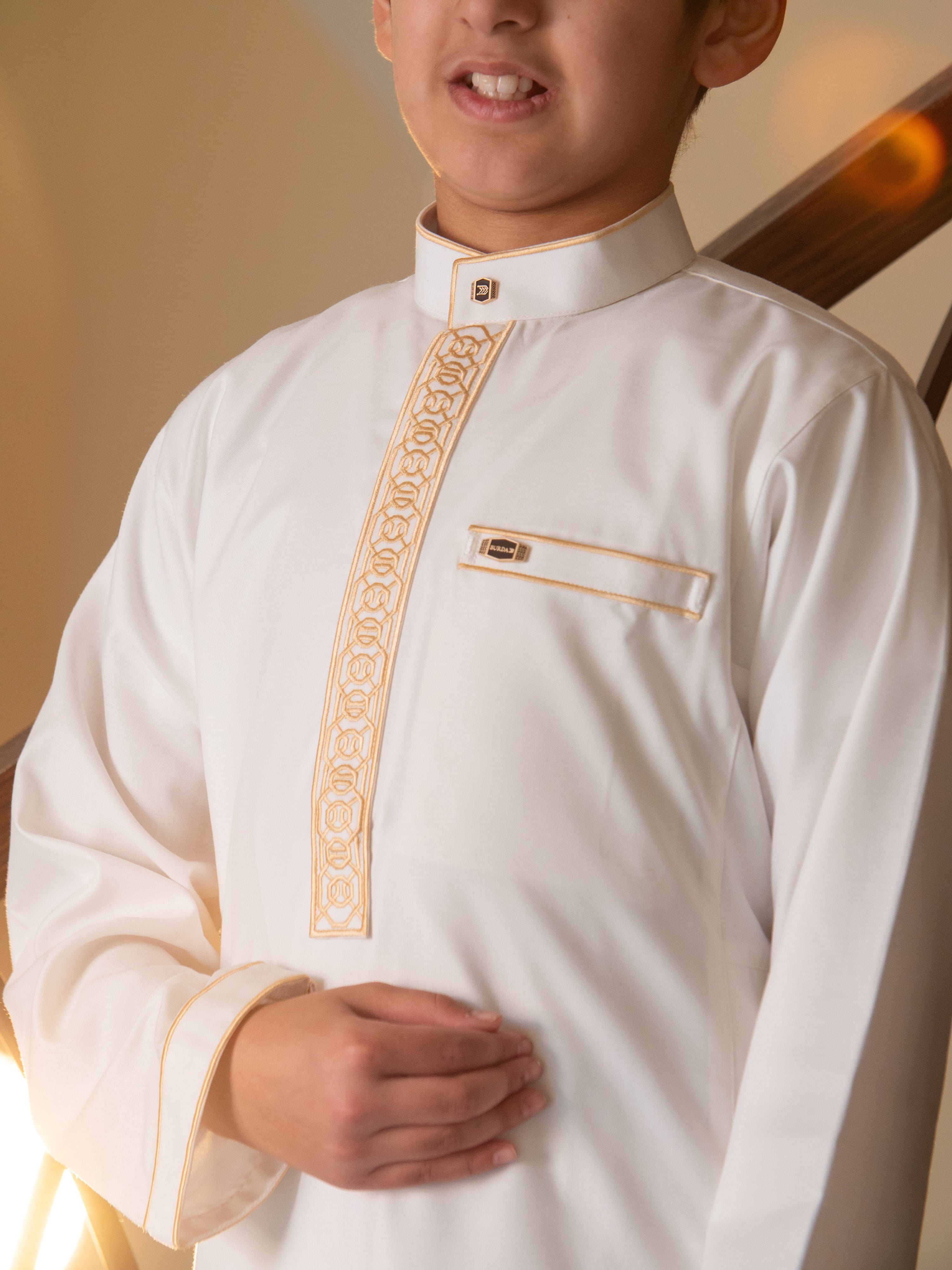 burdaclothing Kids Premium Thobe 111B Off White (Father & Son)