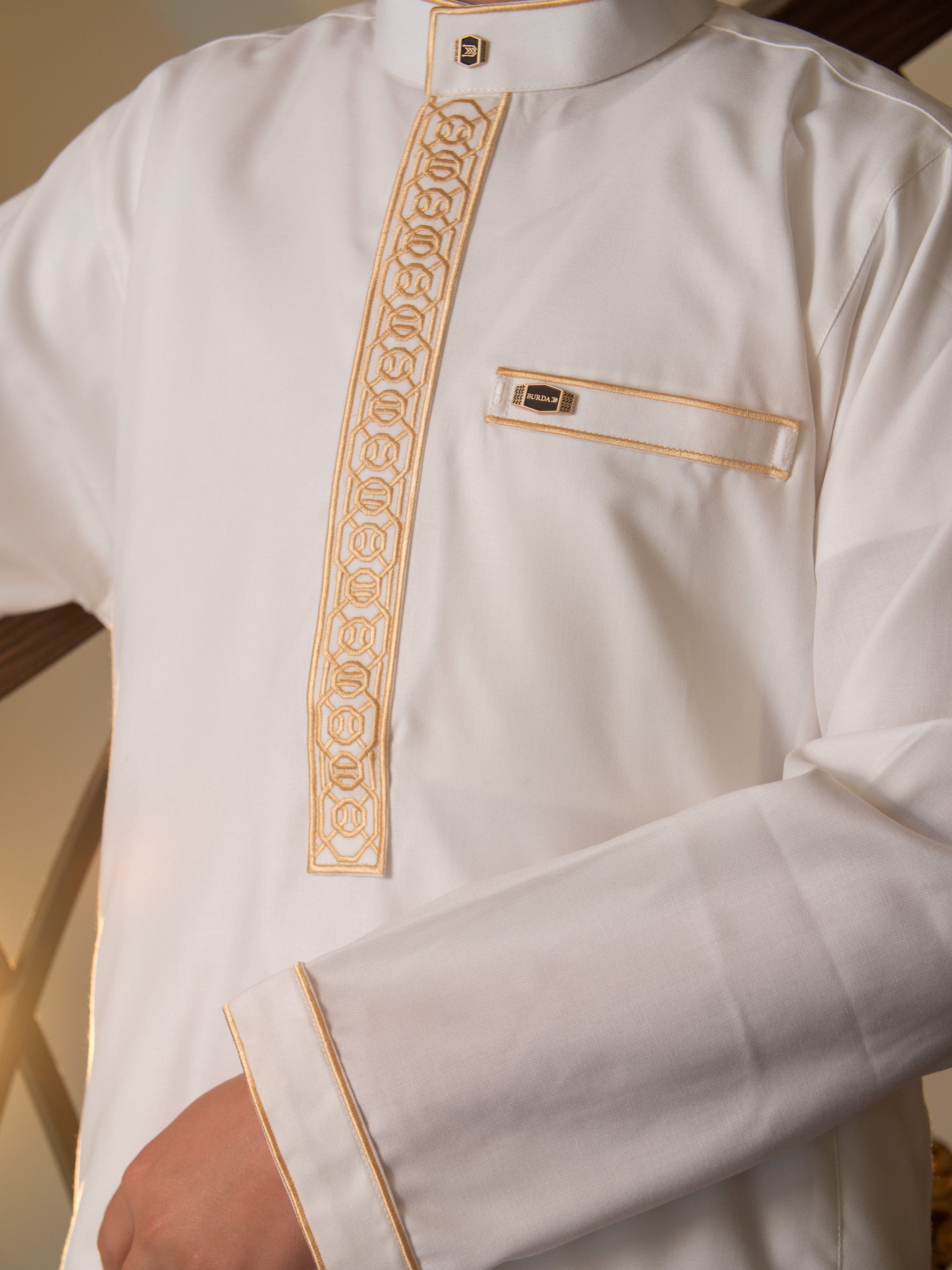 burdaclothing Kids Premium Thobe 111B Off White (Father & Son)