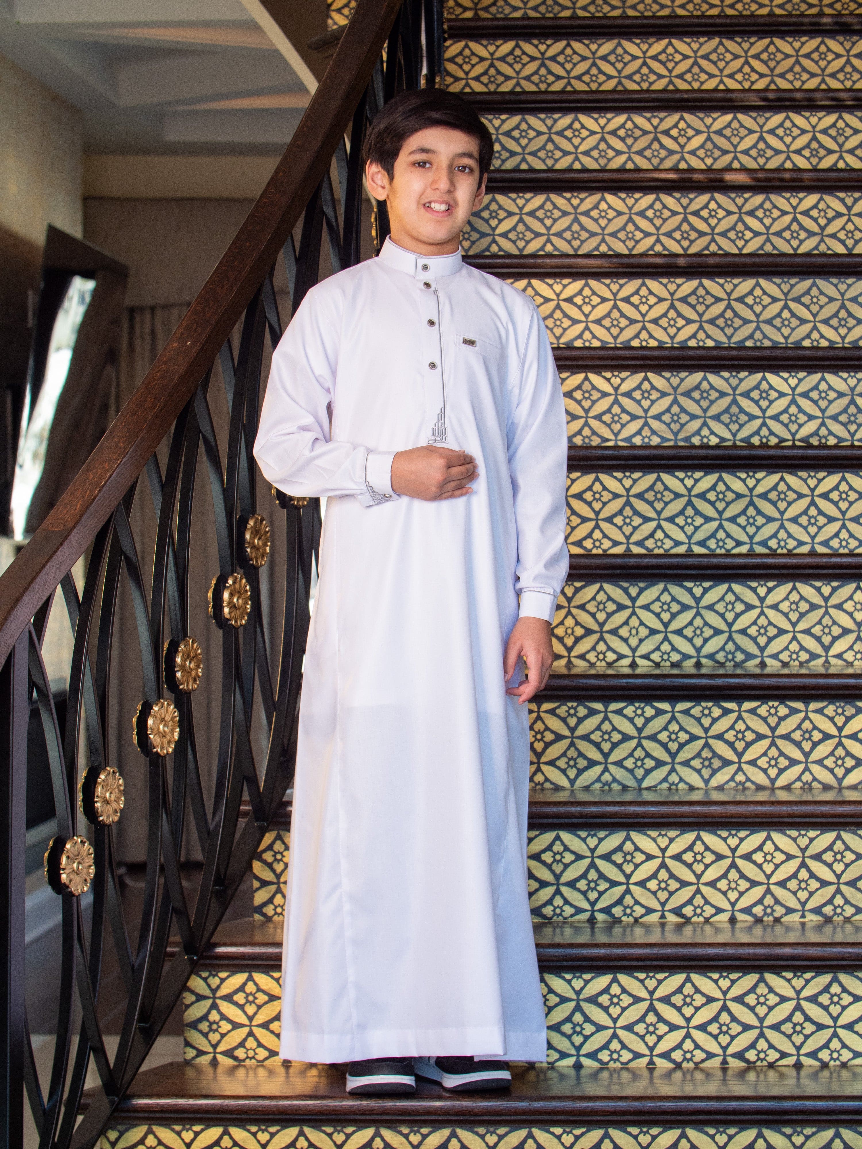 burdaclothing Kids Premium Thobe 114B White (Father & Son)