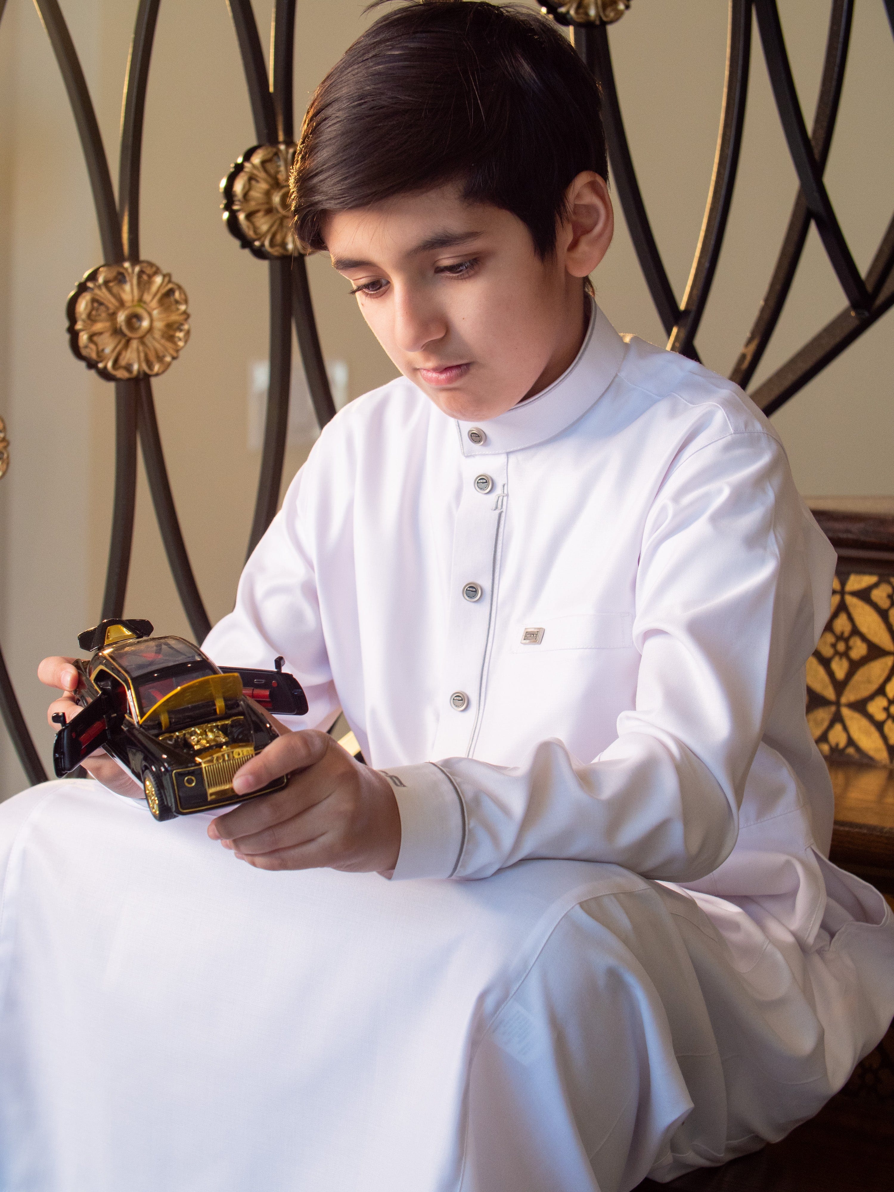 burdaclothing Kids Premium Thobe 114B White (Father & Son)