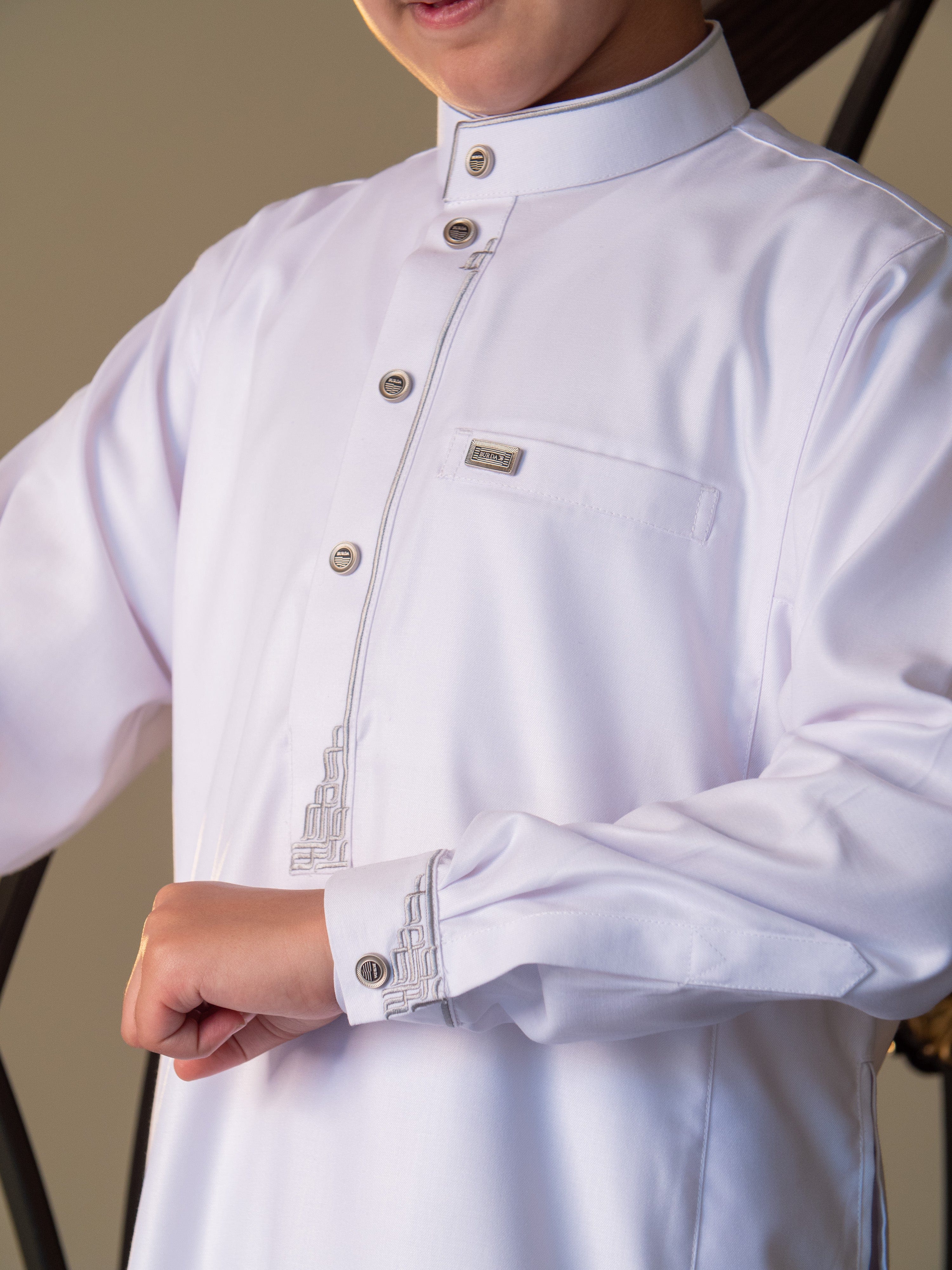 burdaclothing Kids Premium Thobe 114B White (Father & Son)