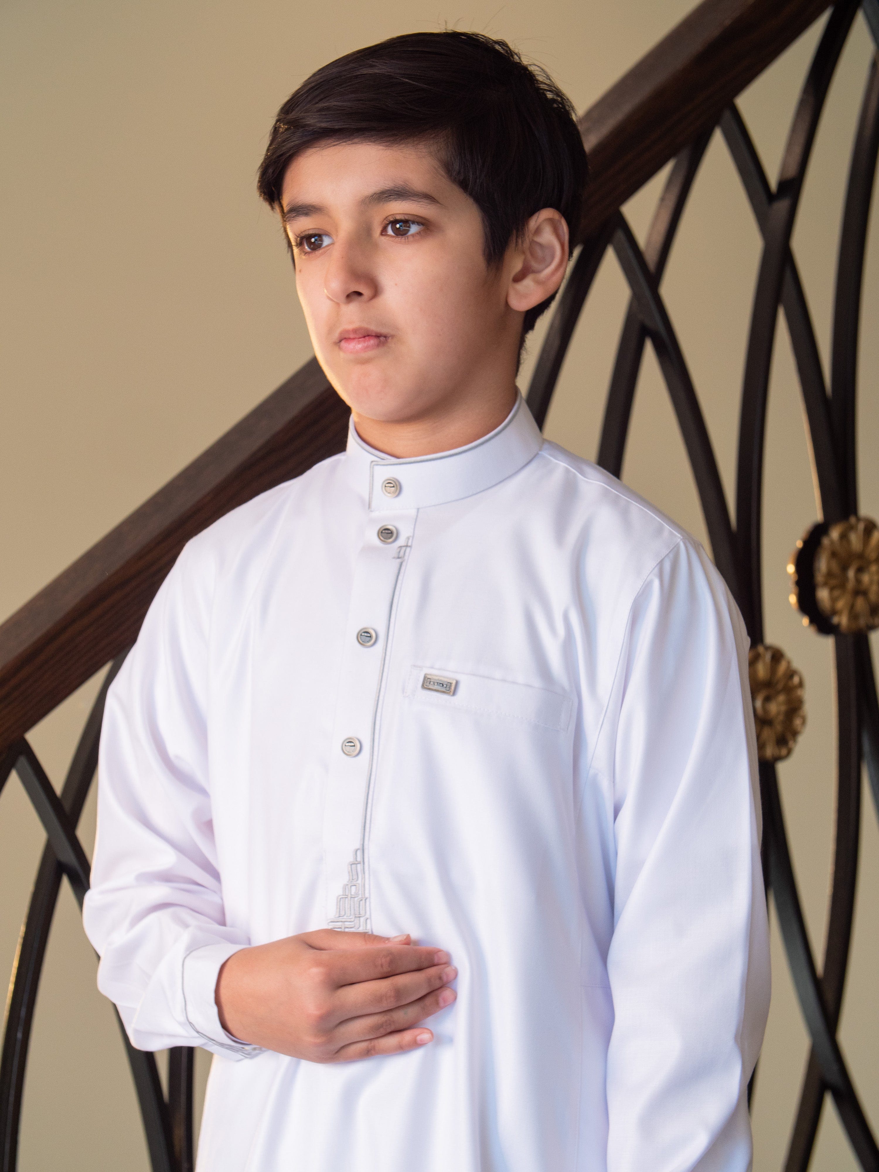 burdaclothing Kids Premium Thobe 114B White (Father & Son)