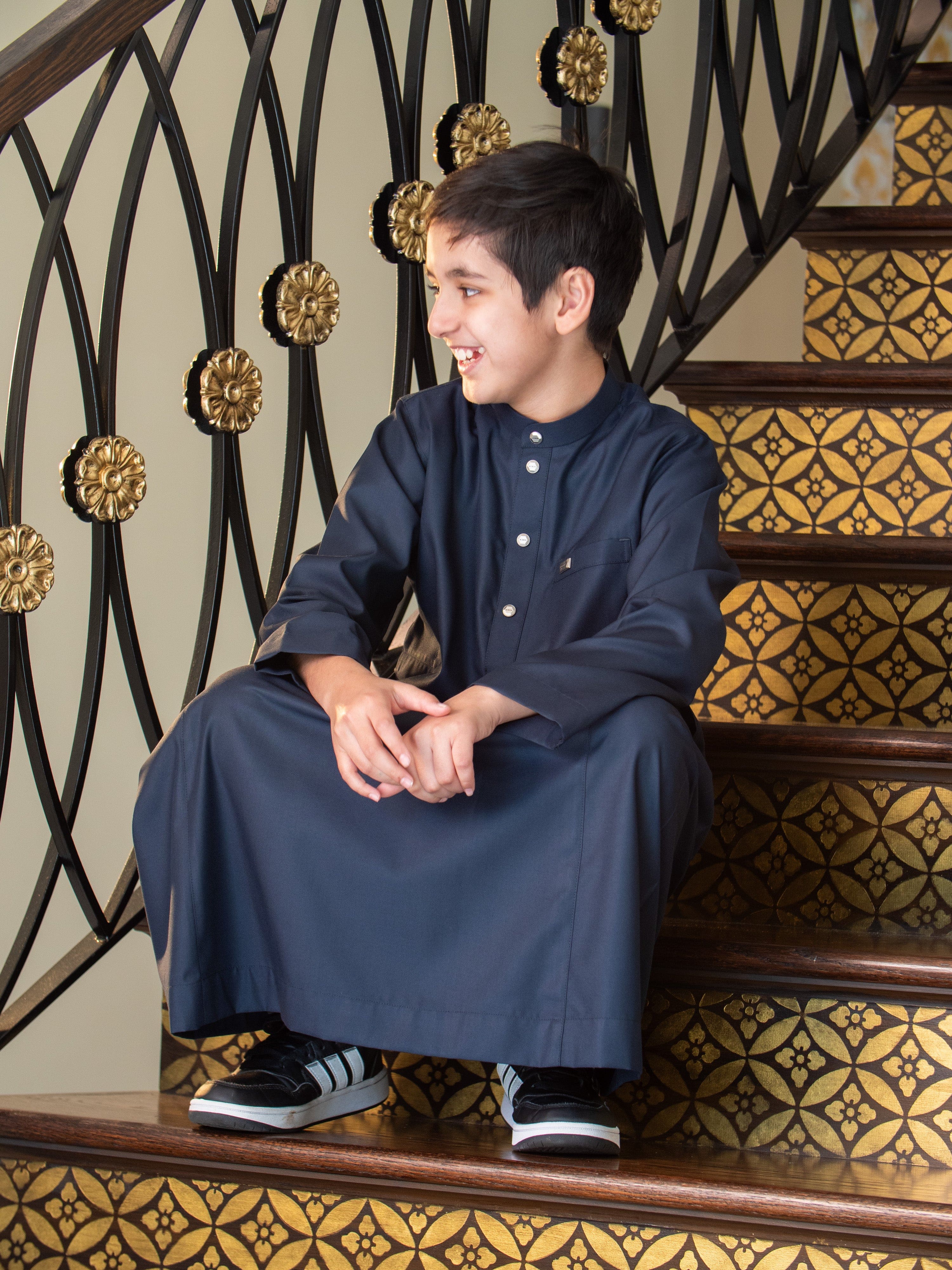 burdaclothing Kids Thobe 110B Navy Blue (Father & Son)