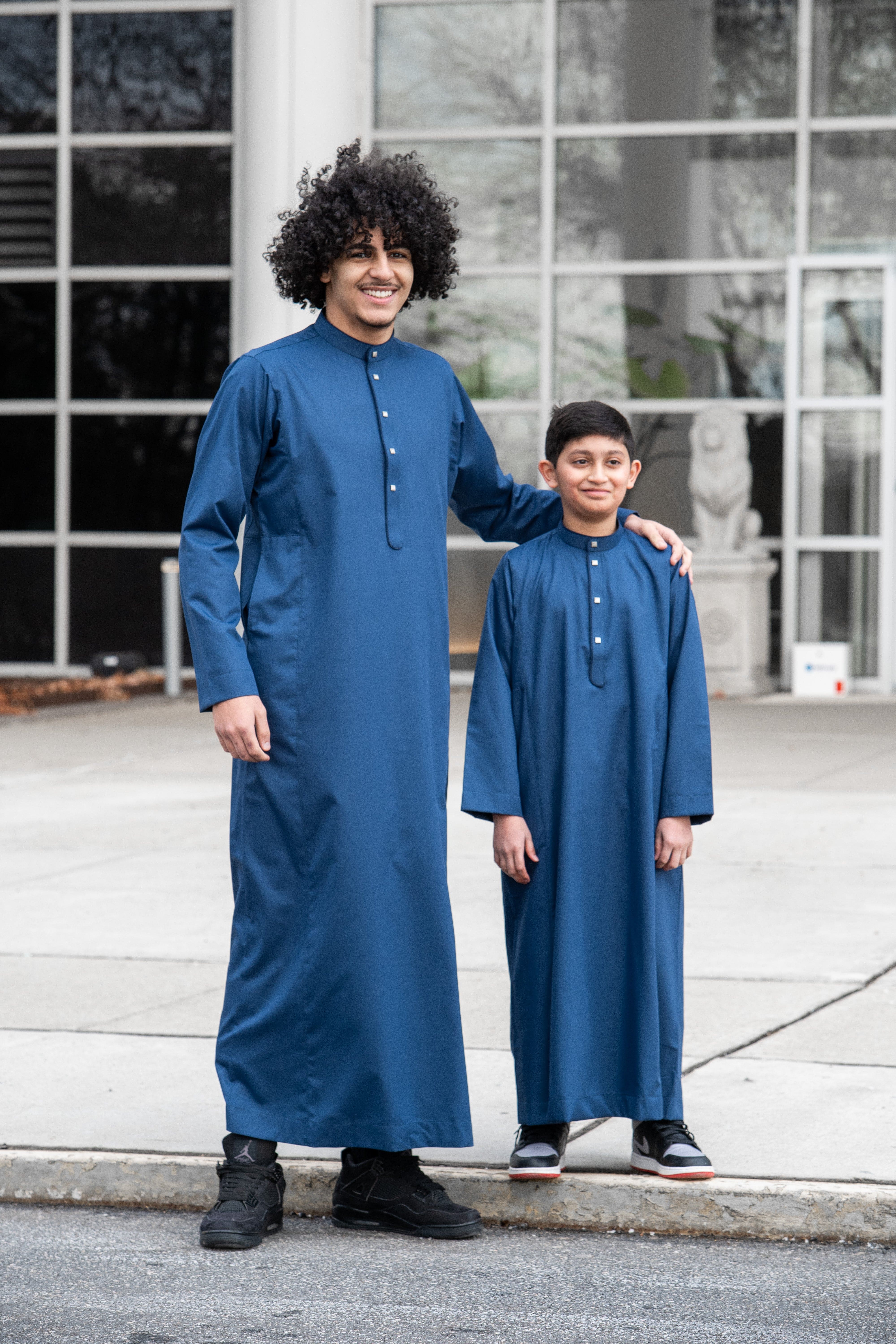 Burdaclothing Kids Thobe 203 Blue (Father & Son)