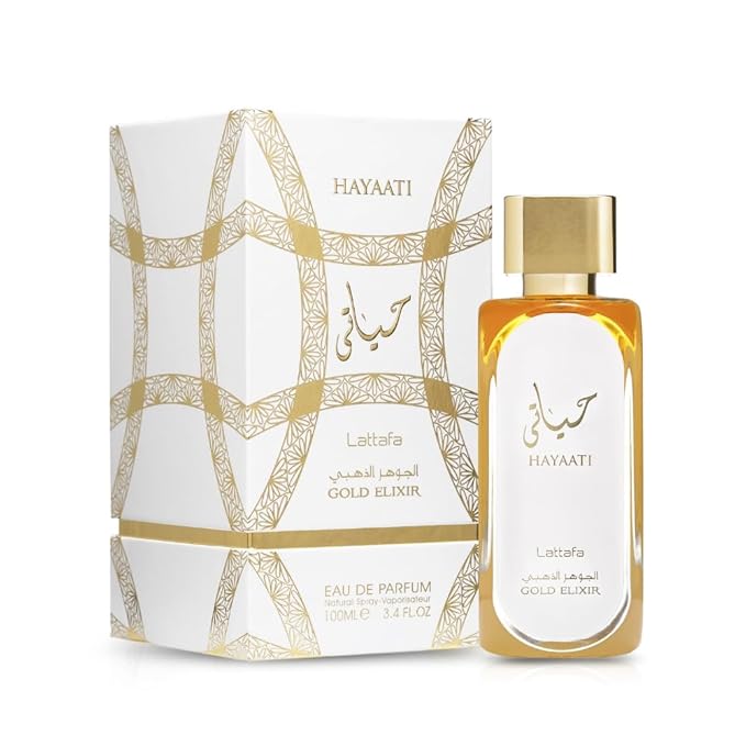 Burdaclothing Lattafa Hayaati Gold Elixir Eau De Parfum Spray for Unisex, 3.4 Ounce