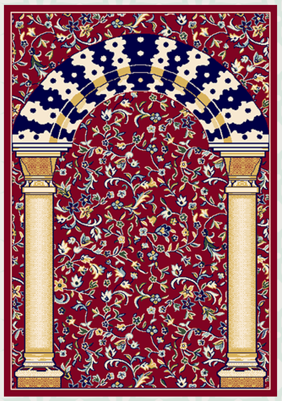 Medina Pillar Carpet 2309-Red by Burdaclothing